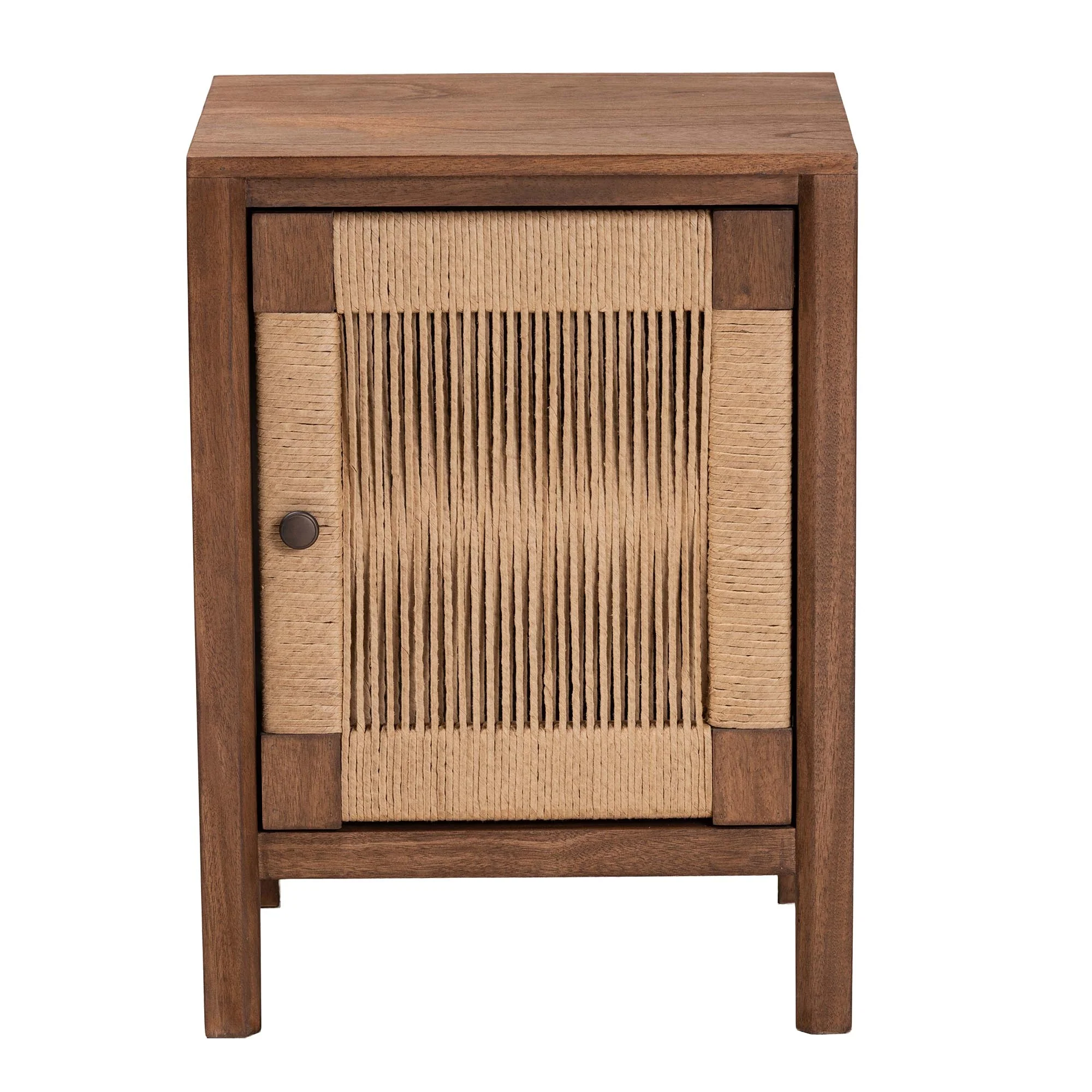 Baxton Studio bali & pari Holitz Modern Bohemian Walnut Brown Finished Bayur Wood Nightstand - Image 4