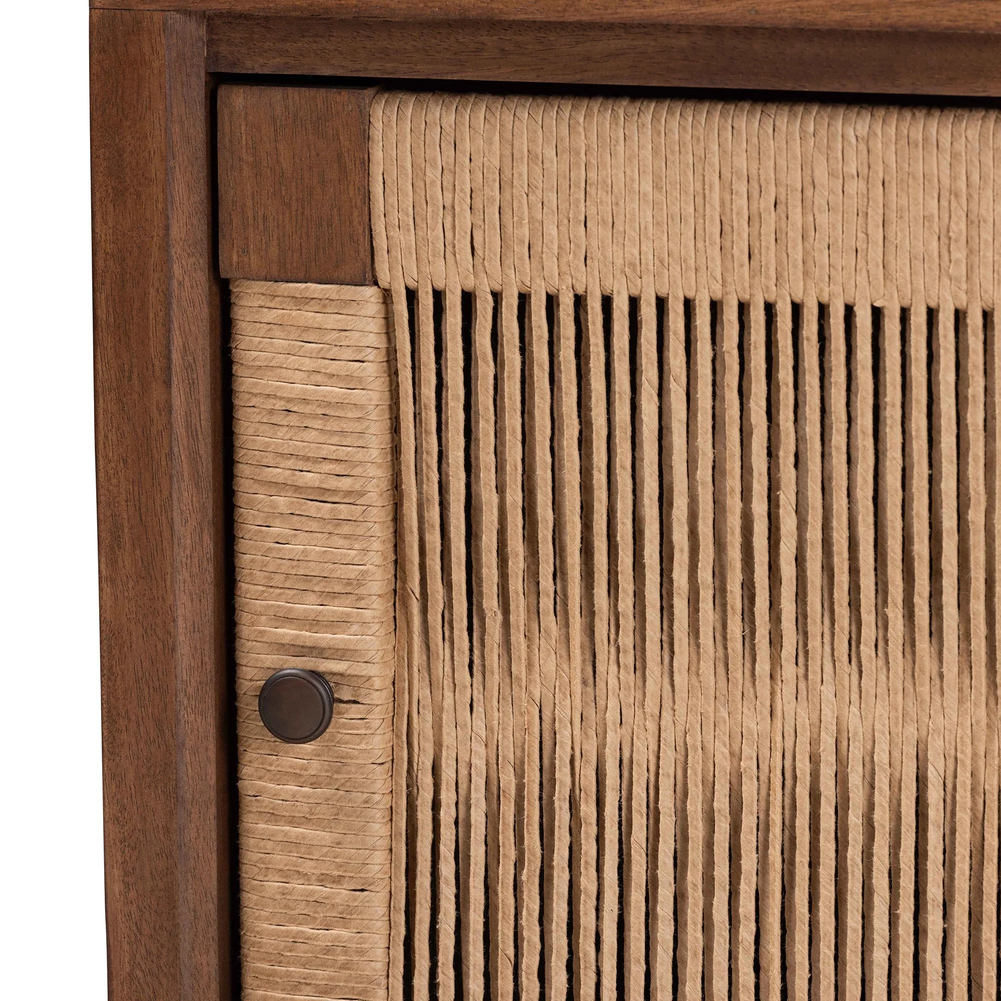 Baxton Studio bali & pari Holitz Modern Bohemian Walnut Brown Finished Bayur Wood Nightstand - Image 6