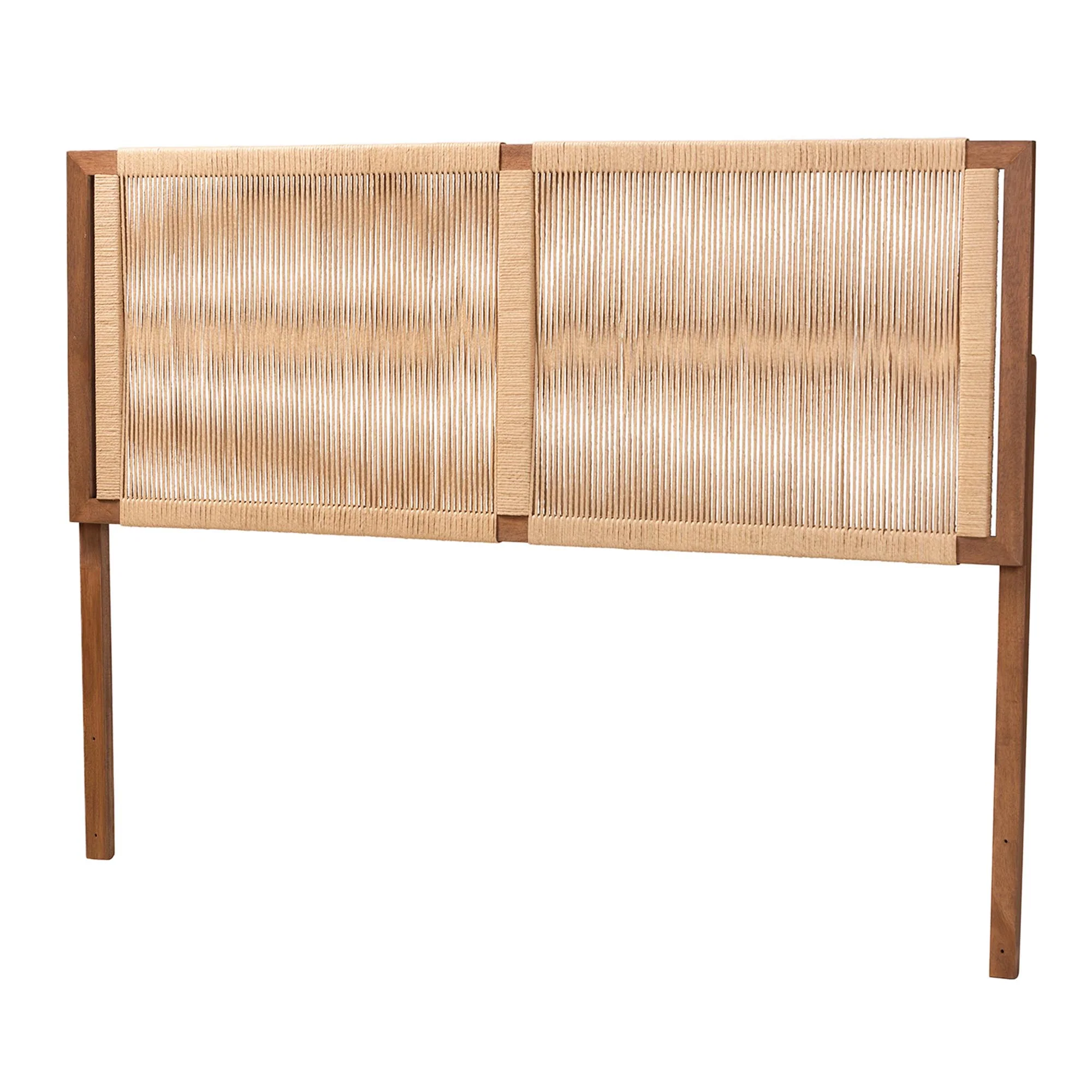 Baxton Studio bali & pari Holitz Modern Bohemian Walnut Brown Finished Bayur Wood Queen Size Headboard - Image 3