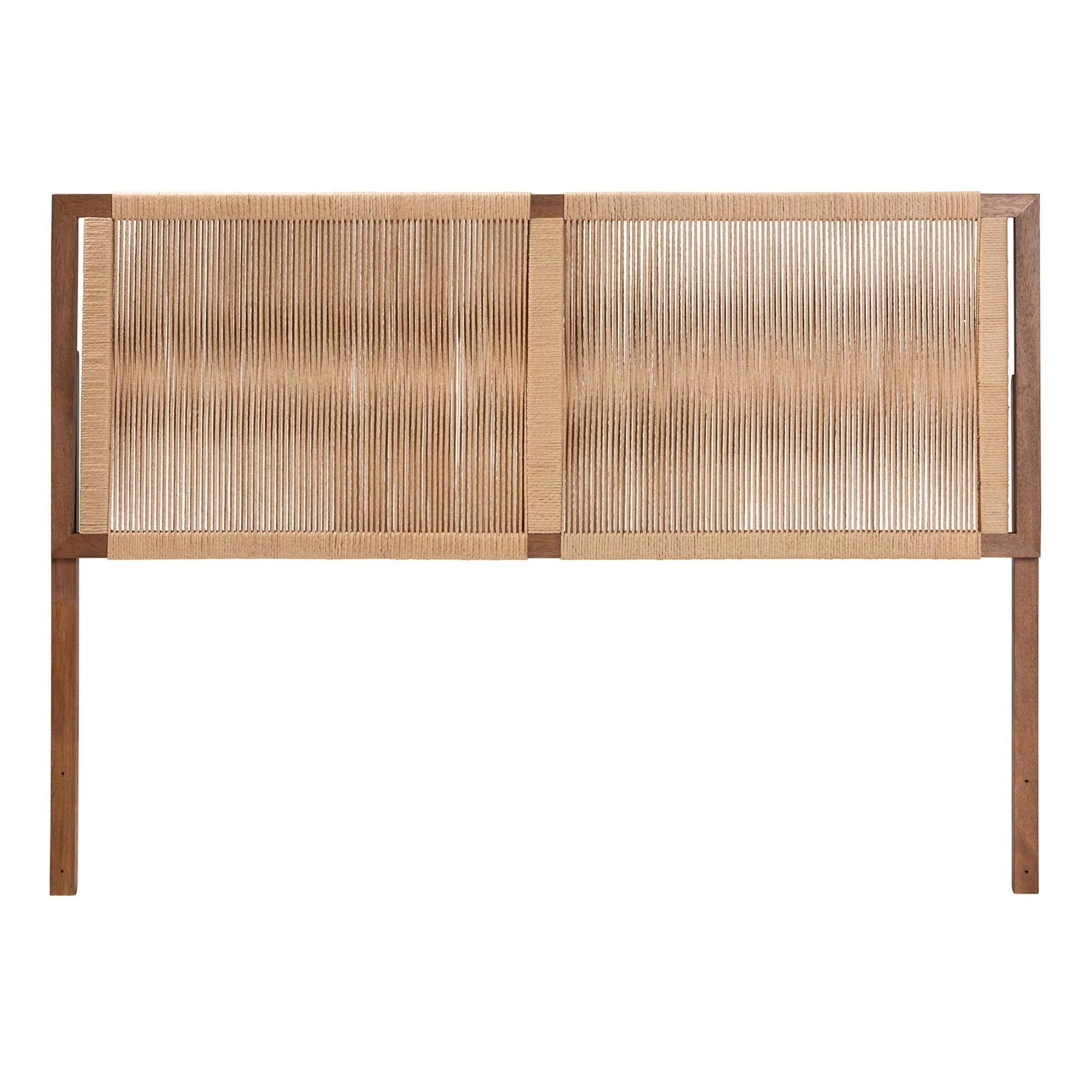 Baxton Studio bali & pari Holitz Modern Bohemian Walnut Brown Finished Bayur Wood Queen Size Headboard - Image 4
