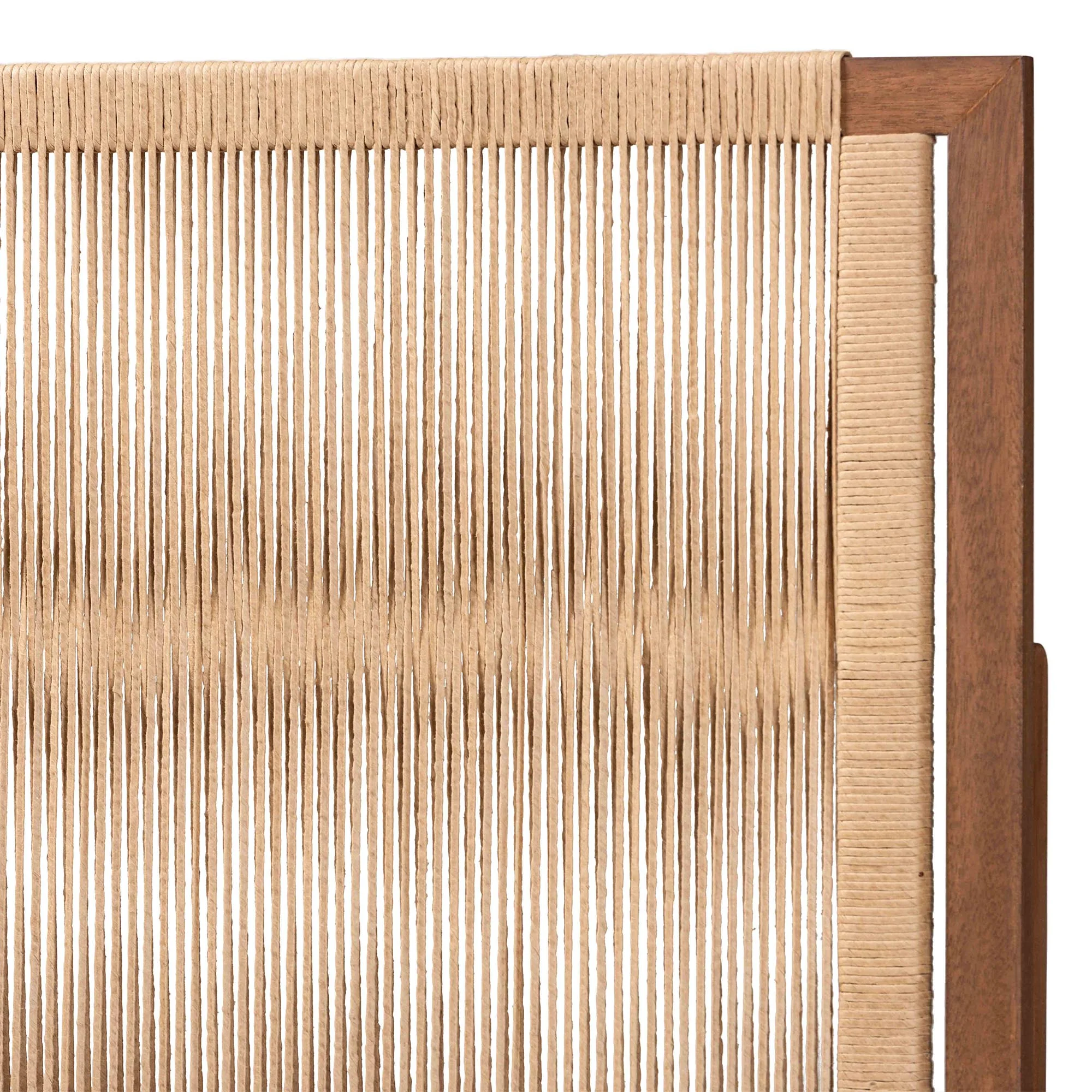 Baxton Studio bali & pari Holitz Modern Bohemian Walnut Brown Finished Bayur Wood Queen Size Headboard - Image 5