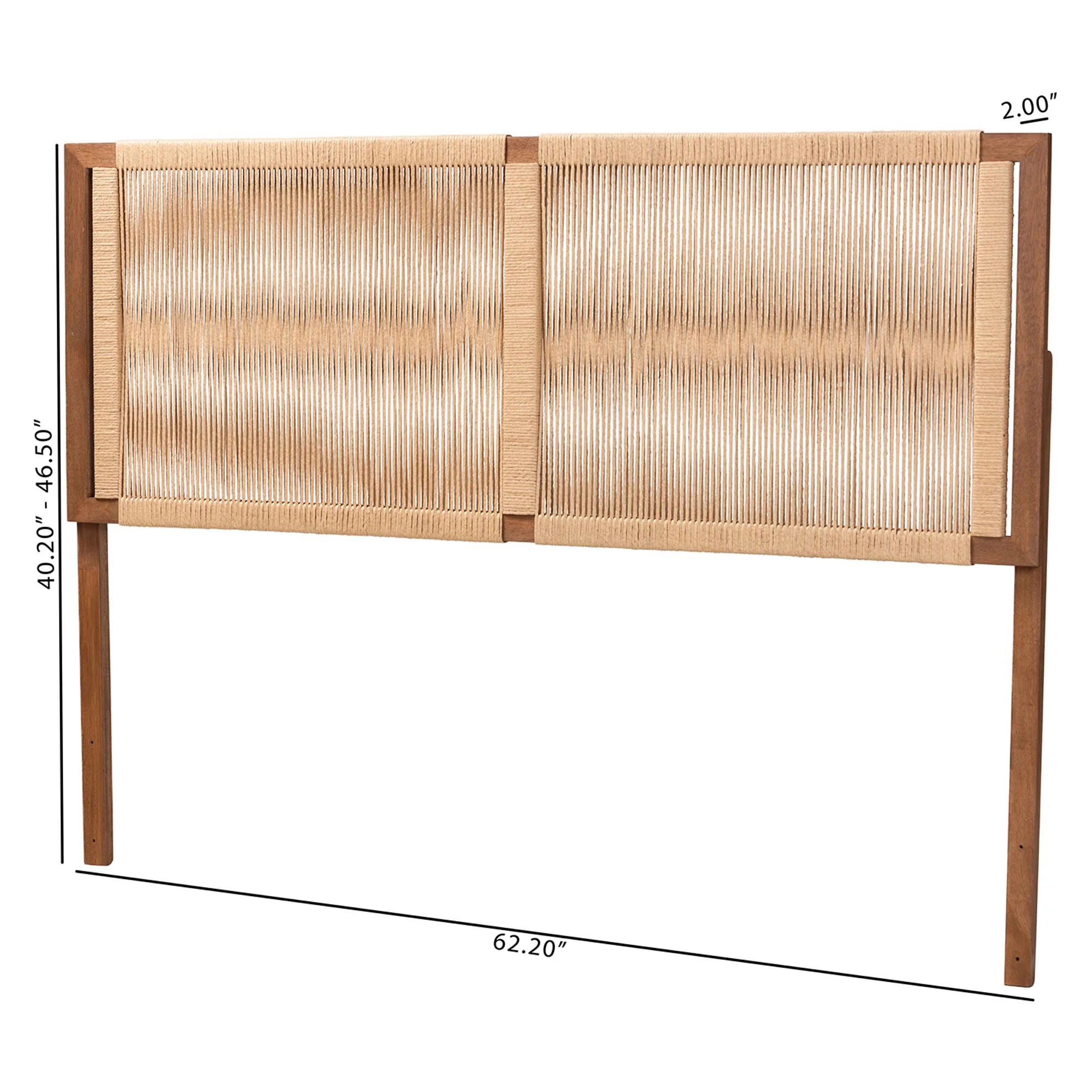 Baxton Studio bali & pari Holitz Modern Bohemian Walnut Brown Finished Bayur Wood Queen Size Headboard - Image 8