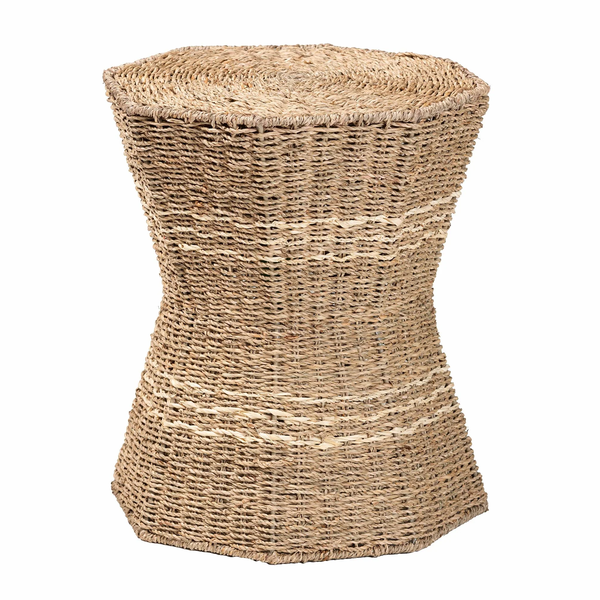 Baxton Studio bali & pari Idoya Modern Bohemian Natural Brown Seagrass End Table - Image 2