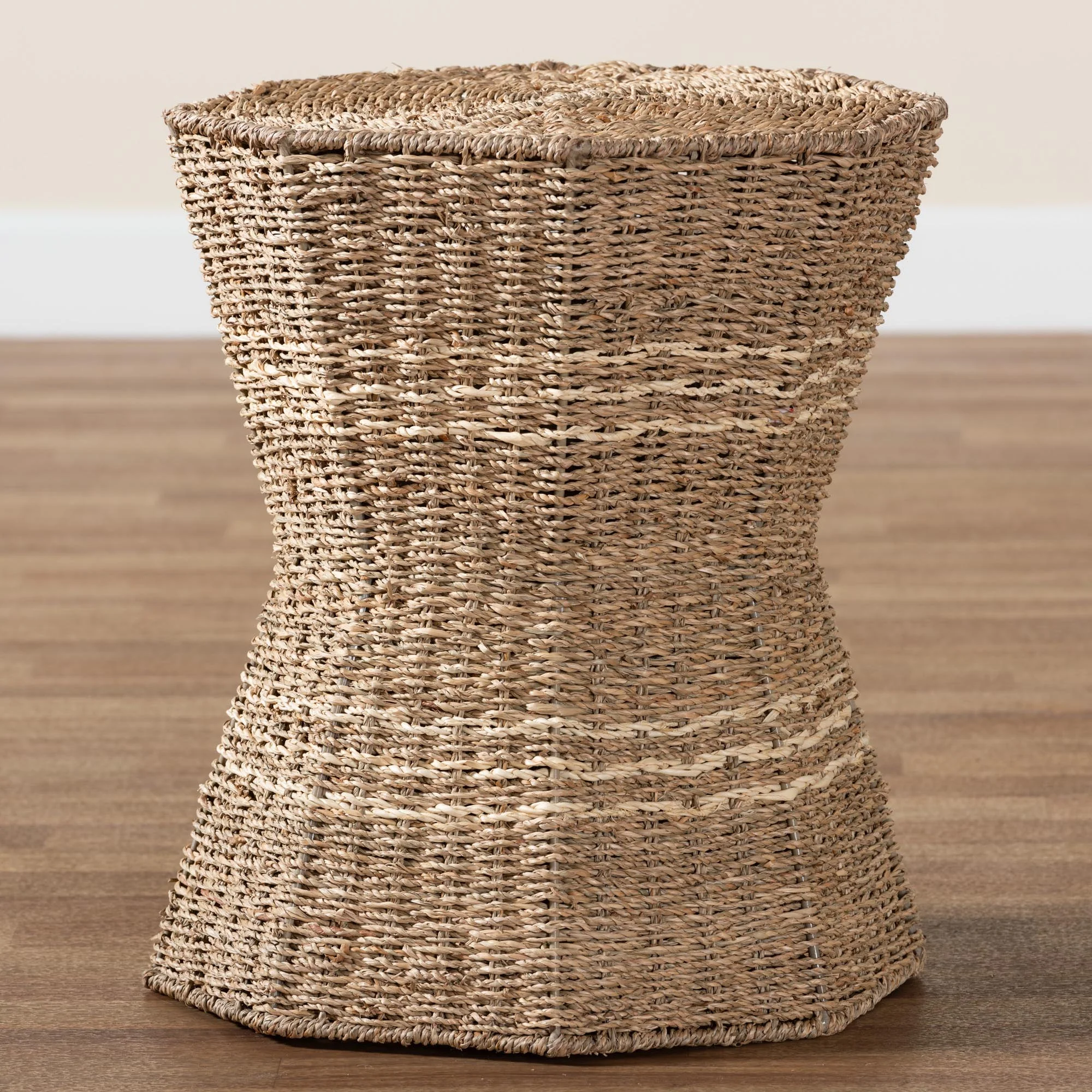 Baxton Studio bali & pari Idoya Modern Bohemian Natural Brown Seagrass End Table - Image 6
