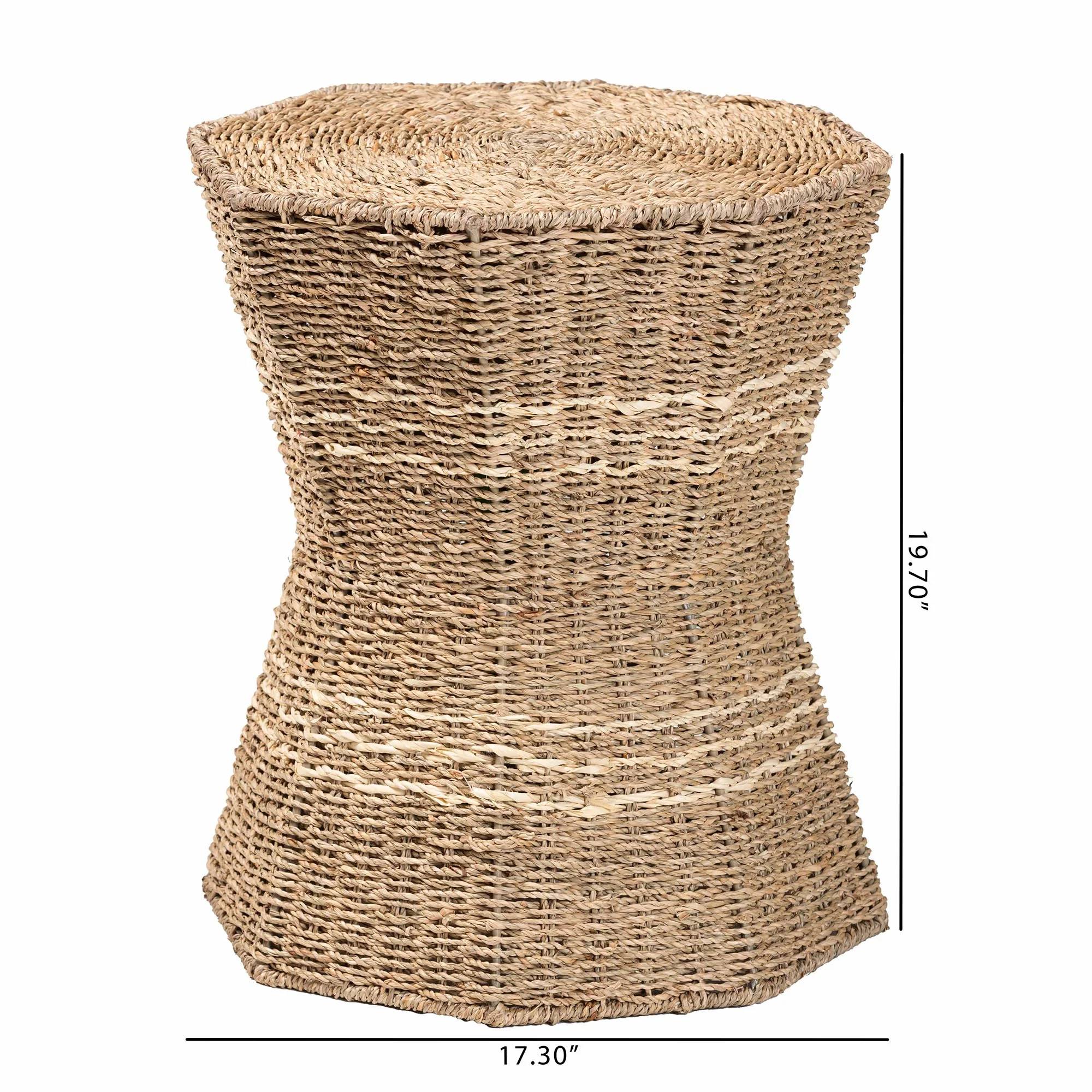 Baxton Studio bali & pari Idoya Modern Bohemian Natural Brown Seagrass End Table - Image 7