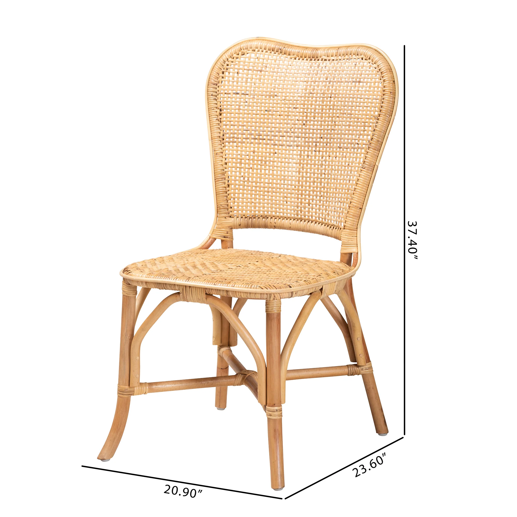 Baxton Studio bali & pari Irene Modern Bohemian Natural Rattan Dining Chair - Image 10