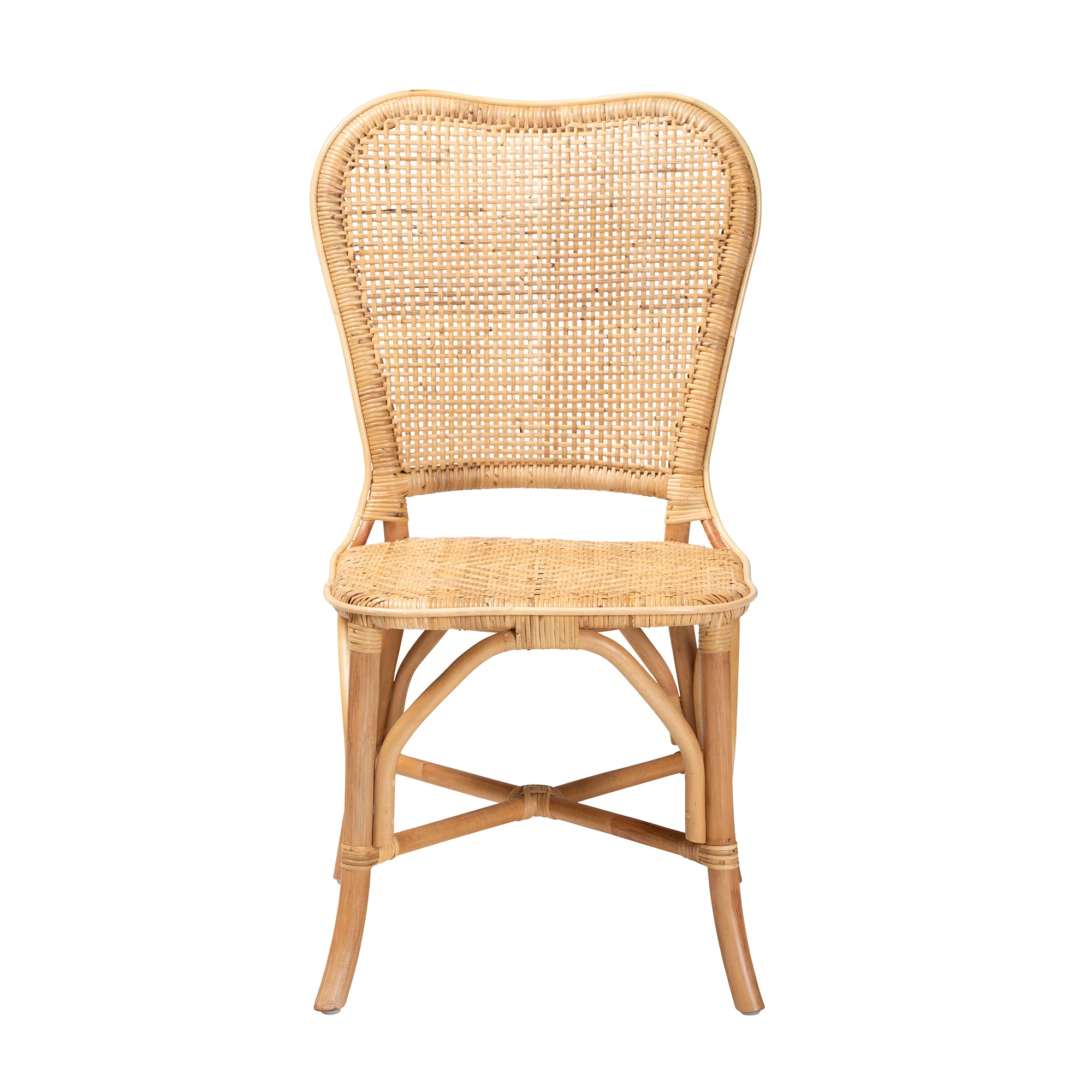 Baxton Studio bali & pari Irene Modern Bohemian Natural Rattan Dining Chair - Image 3