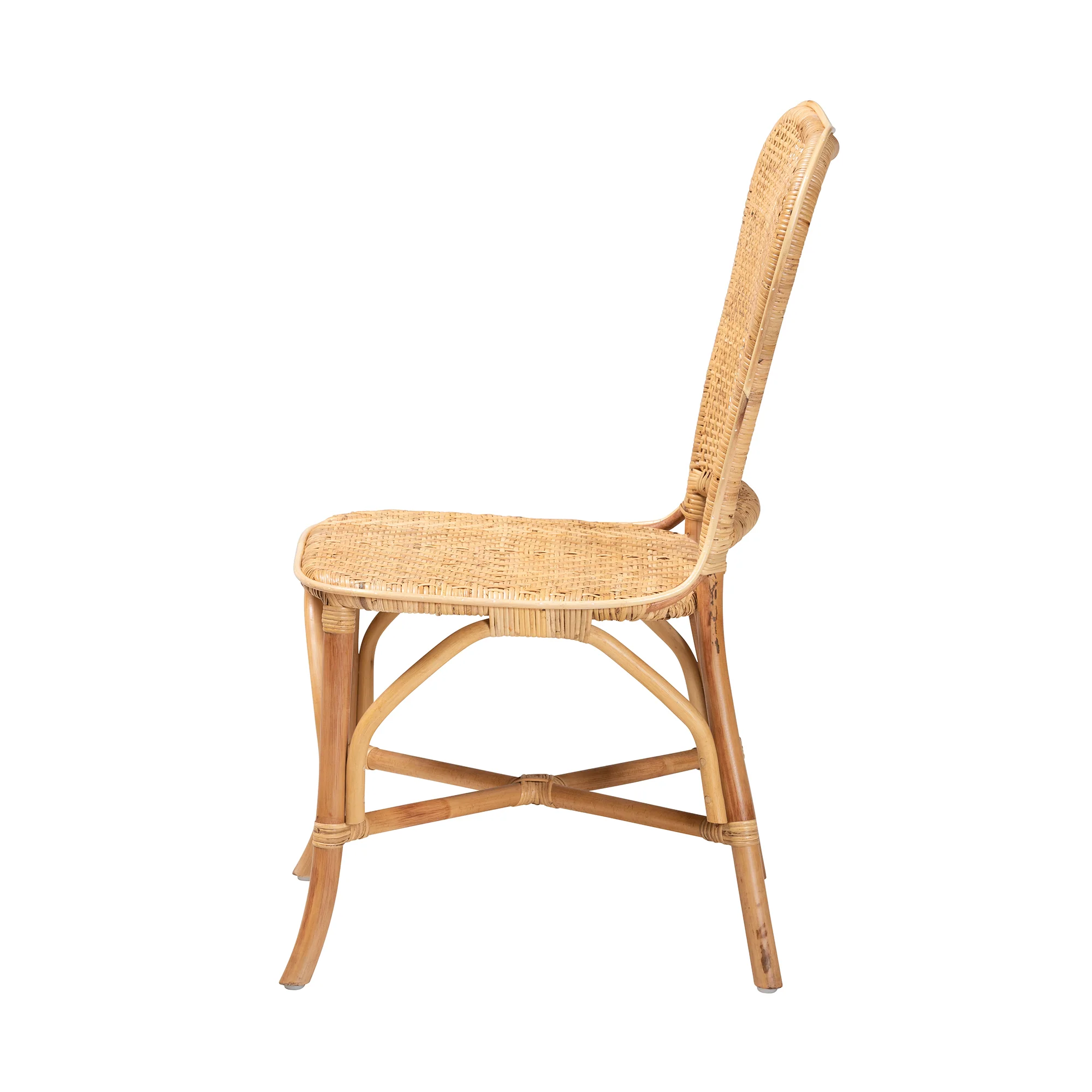 Baxton Studio bali & pari Irene Modern Bohemian Natural Rattan Dining Chair - Image 4