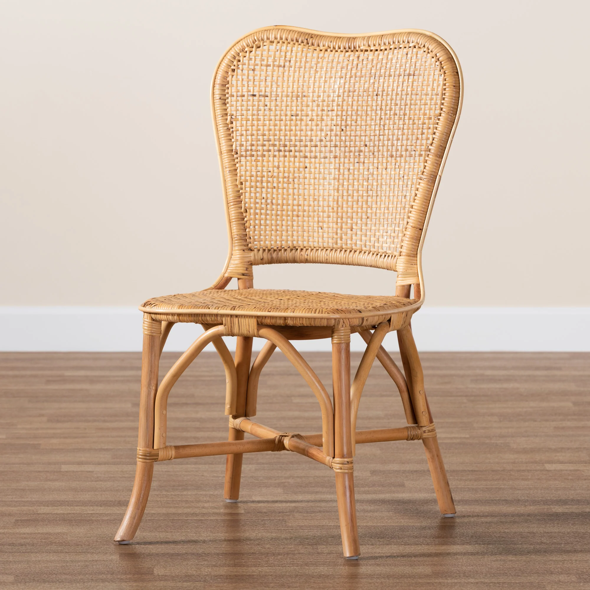 Baxton Studio bali & pari Irene Modern Bohemian Natural Rattan Dining Chair - Image 9