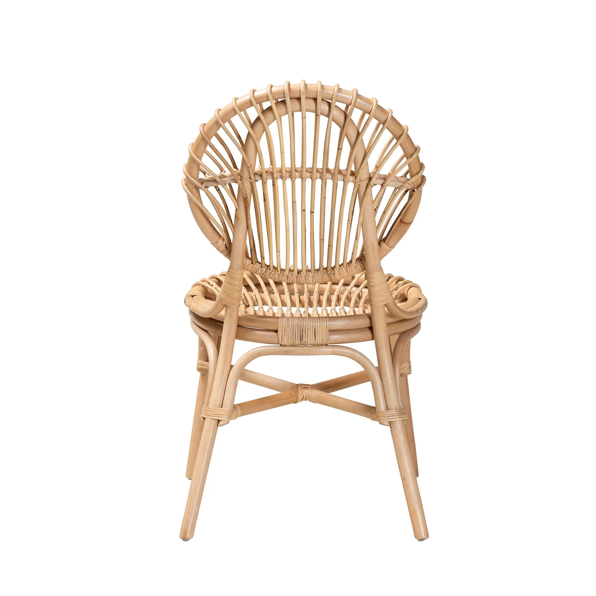 Baxton Studio bali & pari Iris Modern Bohemian Natural Brown Rattan Dining Chair - Image 5