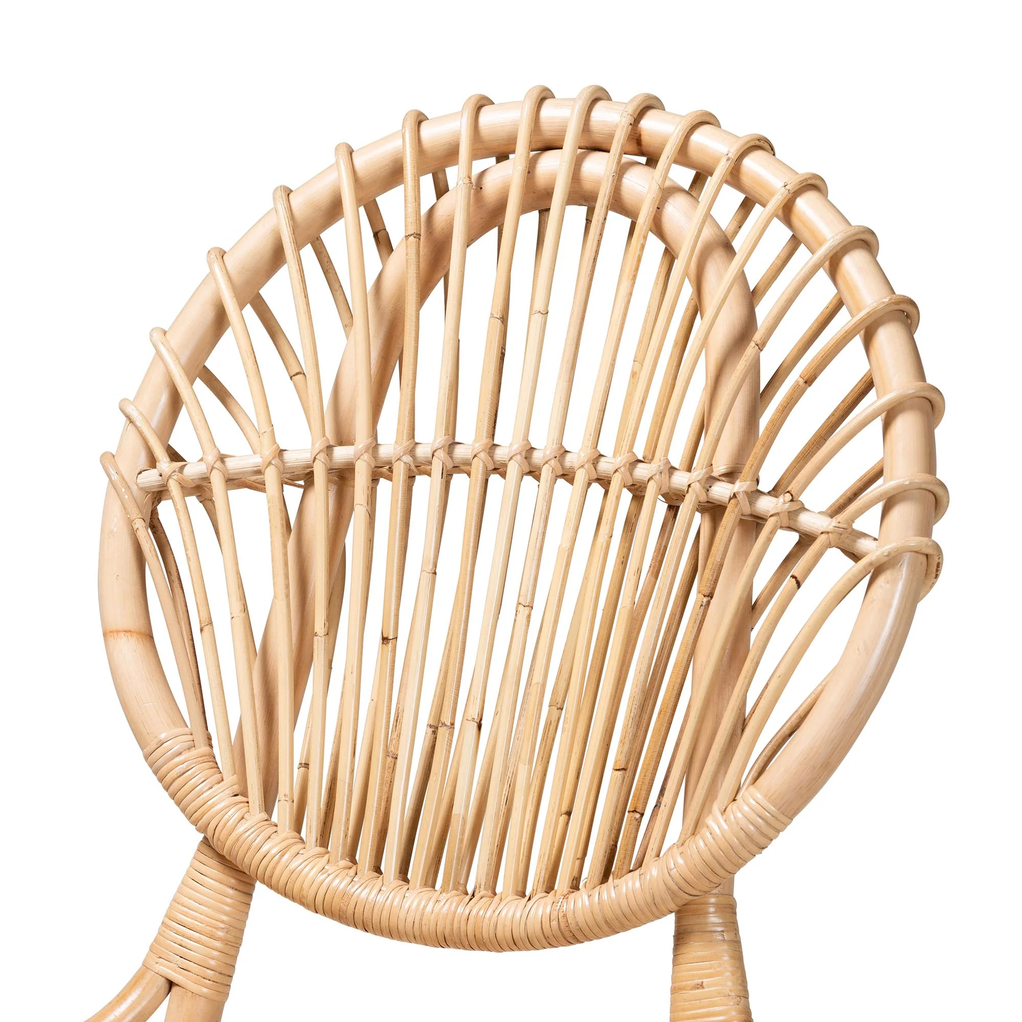 Baxton Studio bali & pari Iris Modern Bohemian Natural Brown Rattan Dining Chair - Image 6