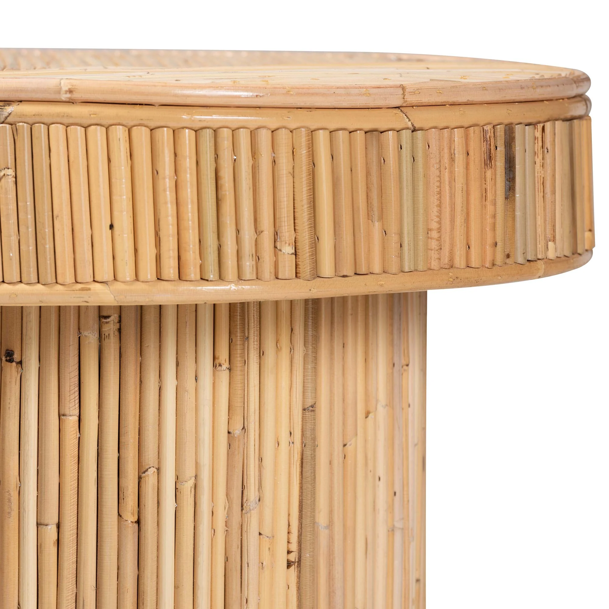 Baxton Studio bali & pari Iryna Modern Bohemian Natural Rattan Console Table - Image 7