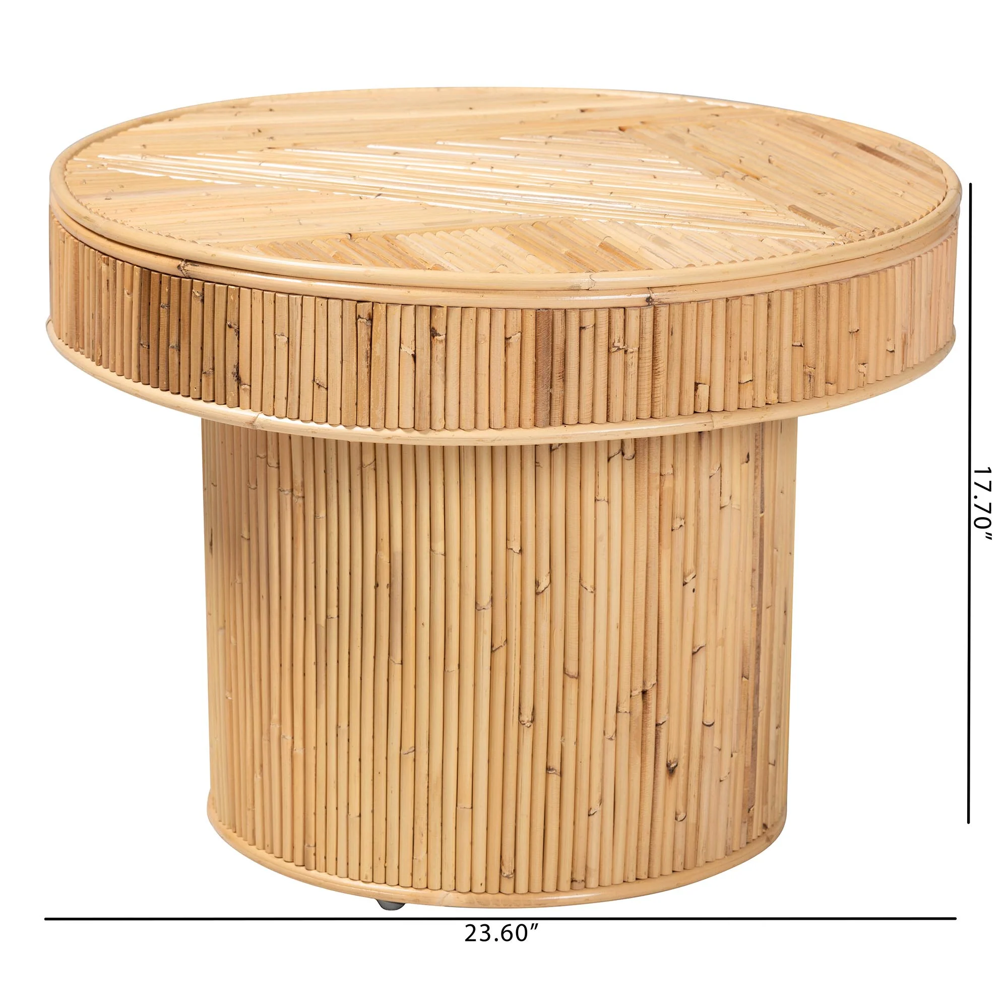 Baxton Studio bali & pari Iryna Modern Bohemian Natural Rattan End Table - Image 2