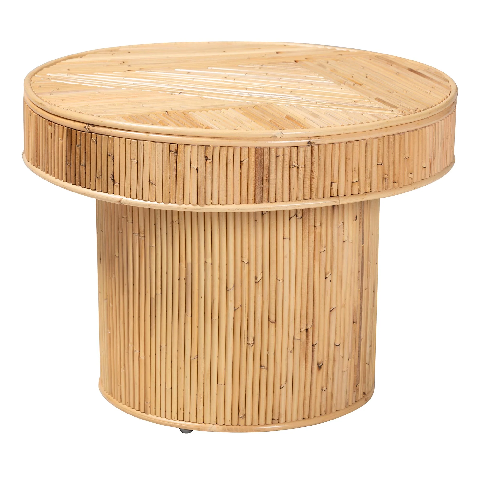 Baxton Studio bali & pari Iryna Modern Bohemian Natural Rattan End Table - Image 3
