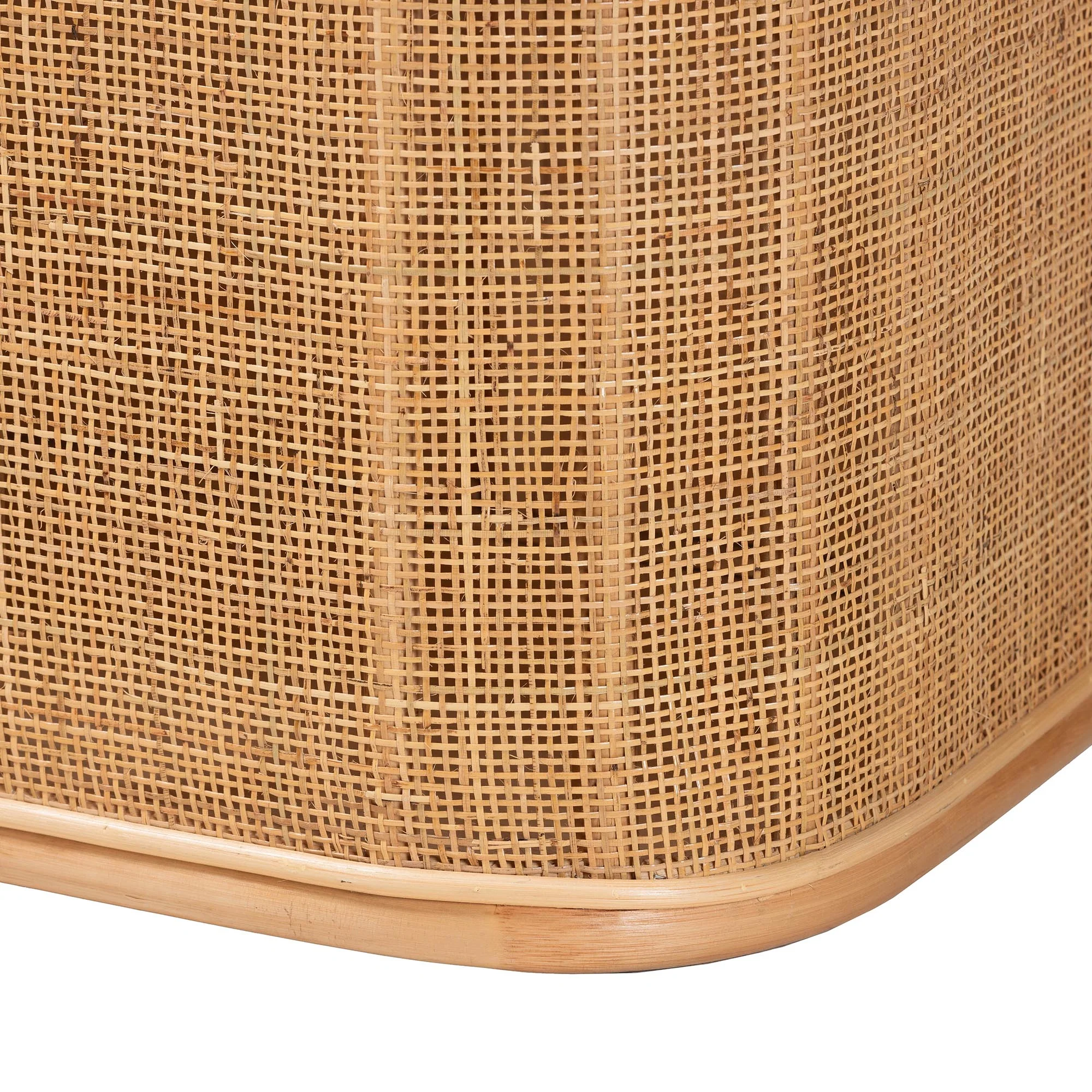 Baxton Studio bali & pari Ishana Bohemian Natural Rattan Storage Bench - Image 7