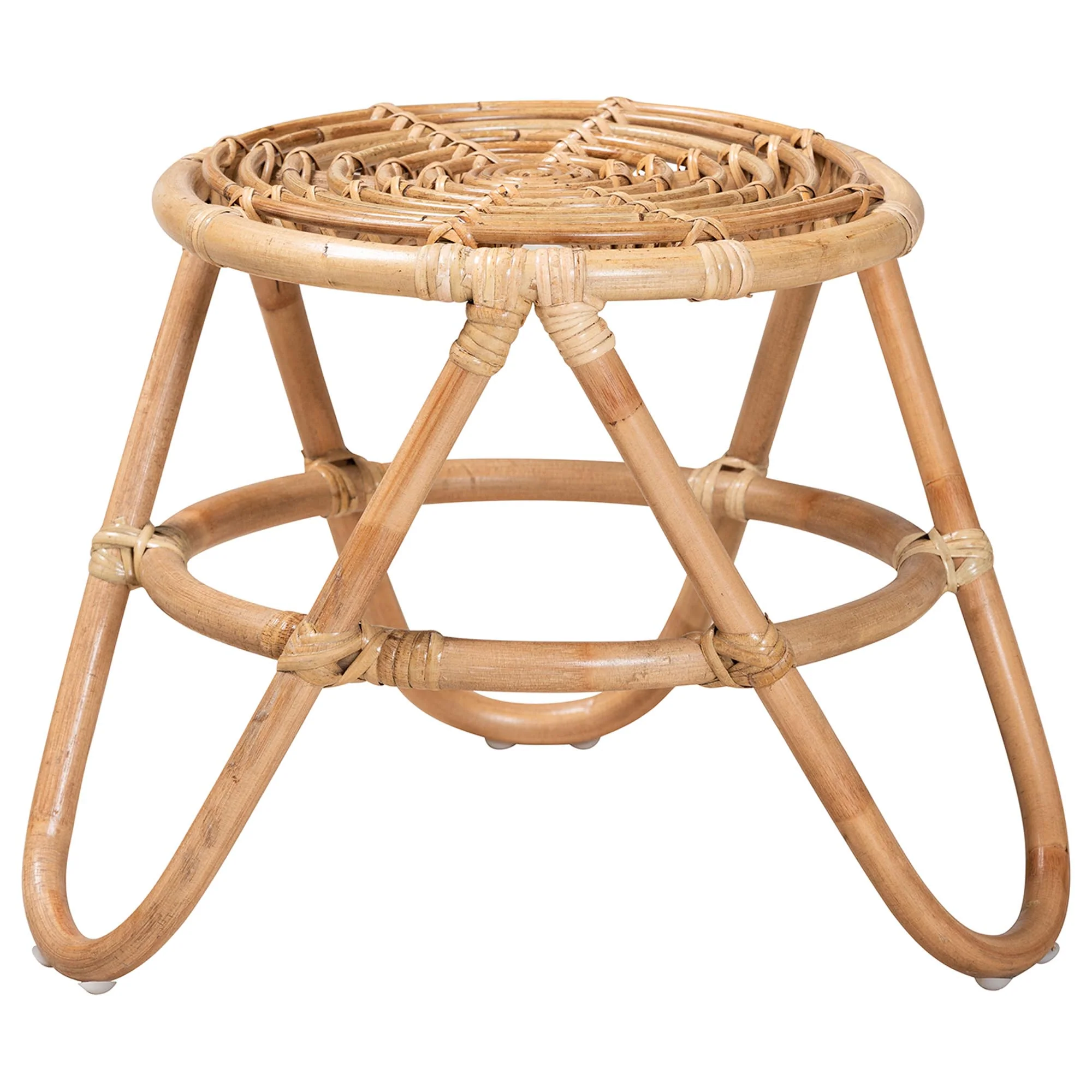Baxton Studio bali & pari Jacinda Modern Bohemian Natural Brown Rattan End Table - Image 2
