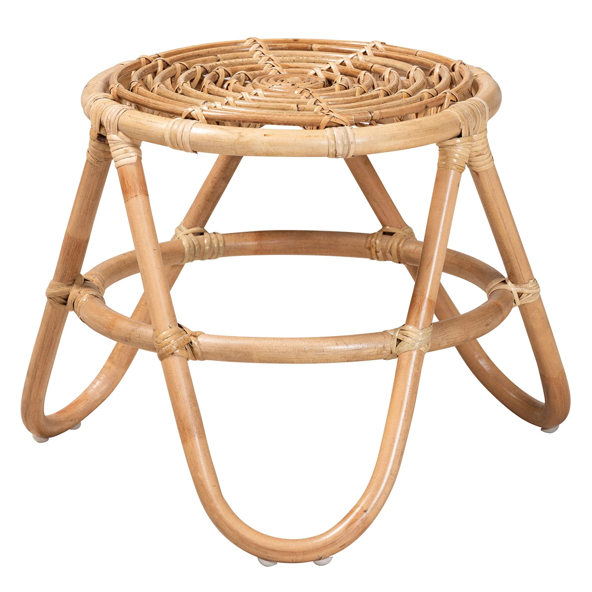 Baxton Studio bali & pari Jacinda Modern Bohemian Natural Brown Rattan End Table - Image 3
