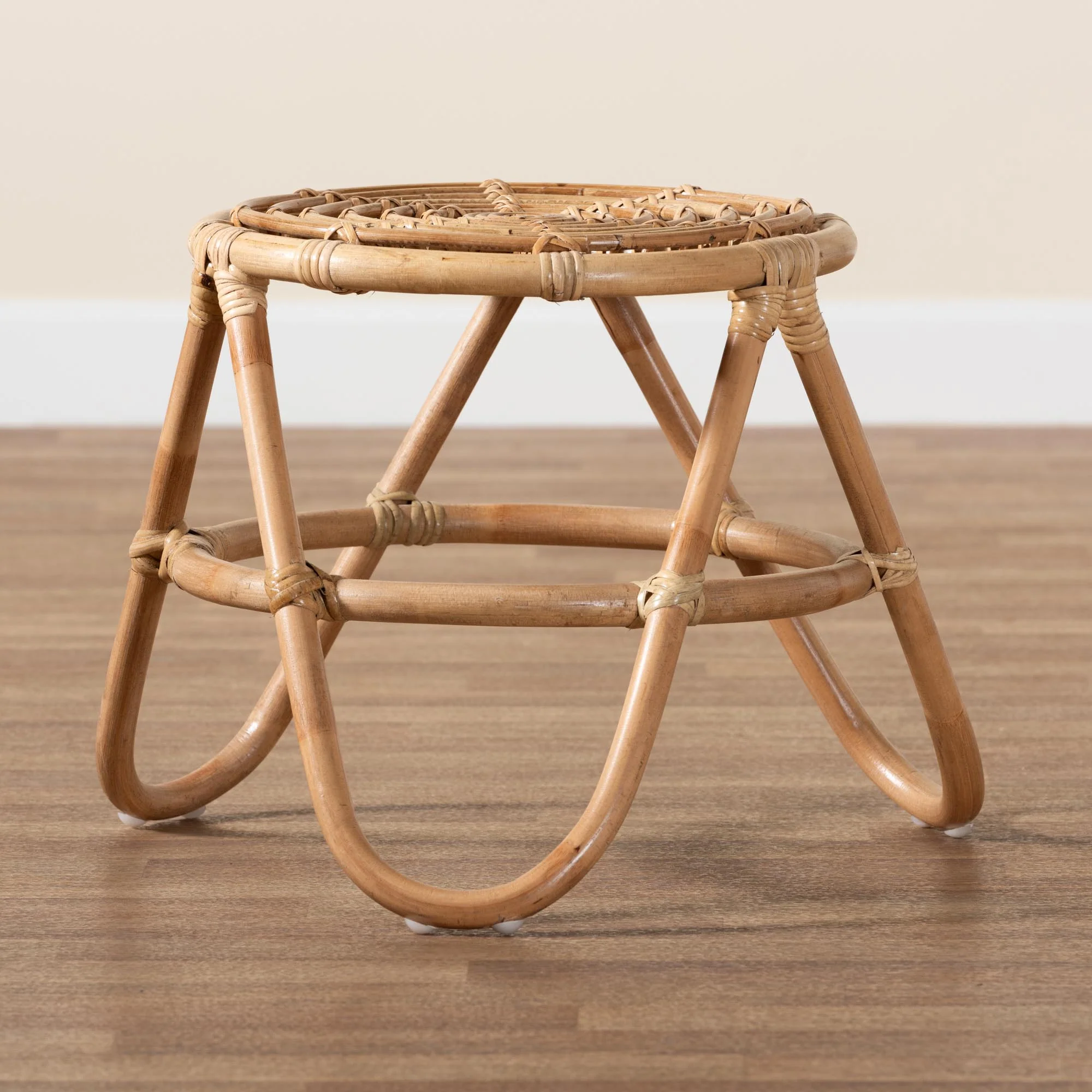 Baxton Studio bali & pari Jacinda Modern Bohemian Natural Brown Rattan End Table - Image 7
