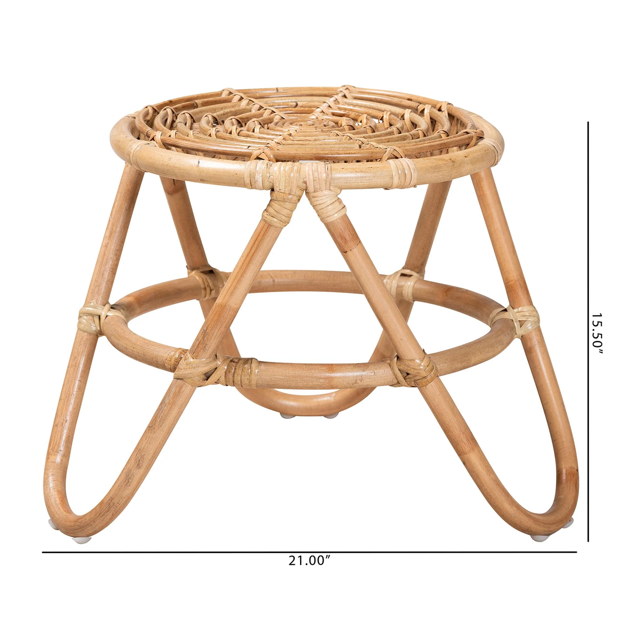 Baxton Studio bali & pari Jacinda Modern Bohemian Natural Brown Rattan End Table - Image 8