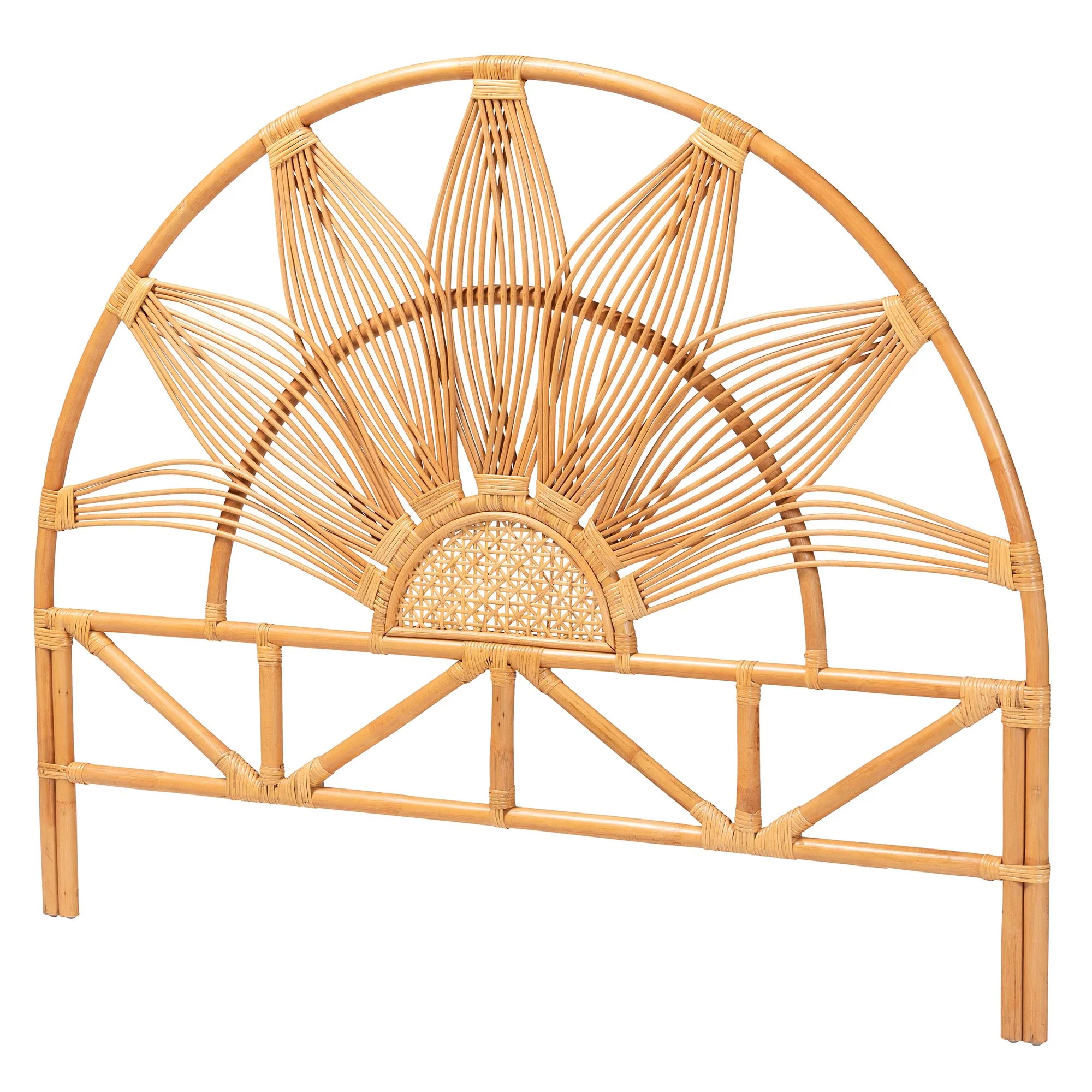 Baxton Studio bali & pari Jasmine Modern Bohemian Natural Rattan King Size Standalone Headboard - Image 2