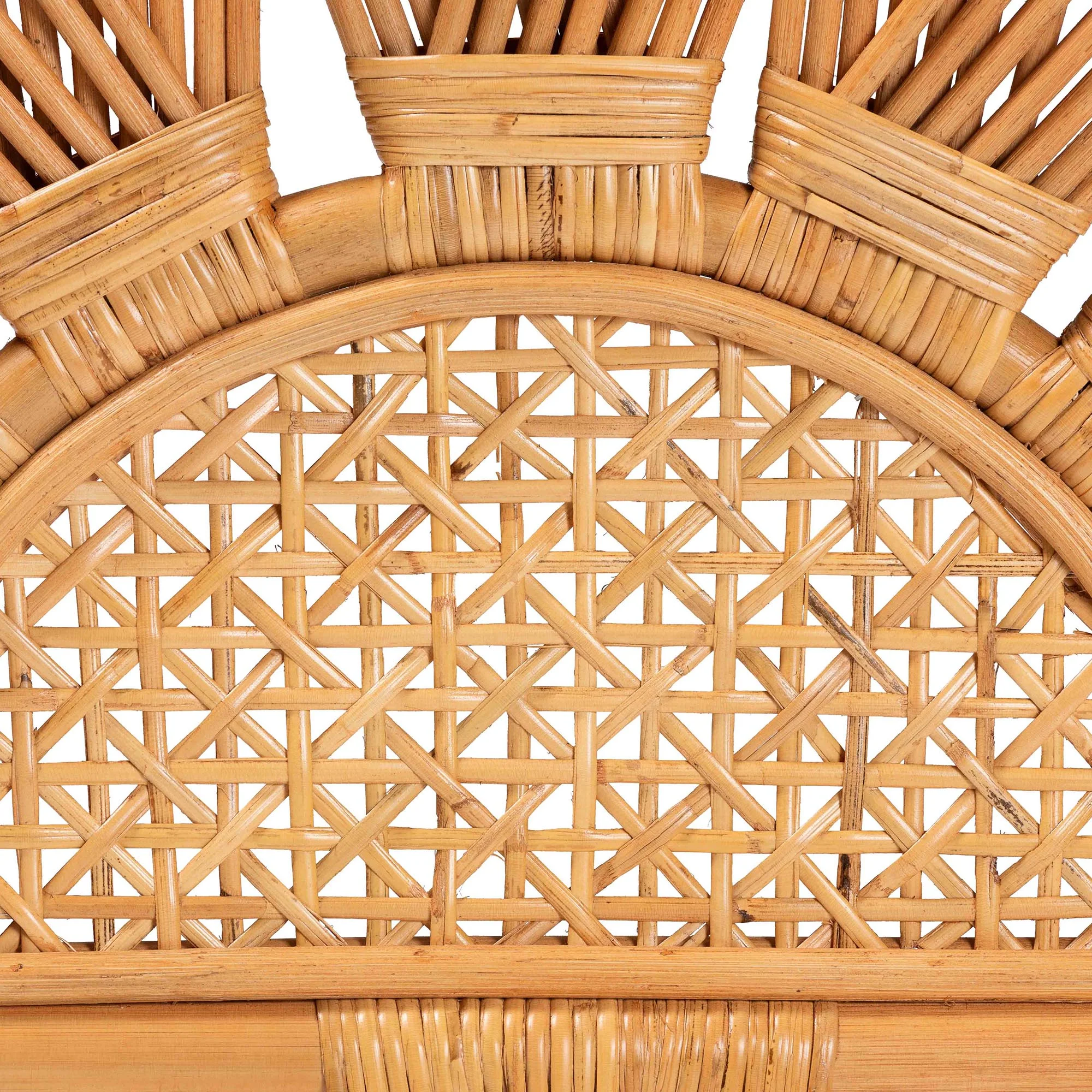 Baxton Studio bali & pari Jasmine Modern Bohemian Natural Rattan Queen Size Standalone Headboard - Image 4