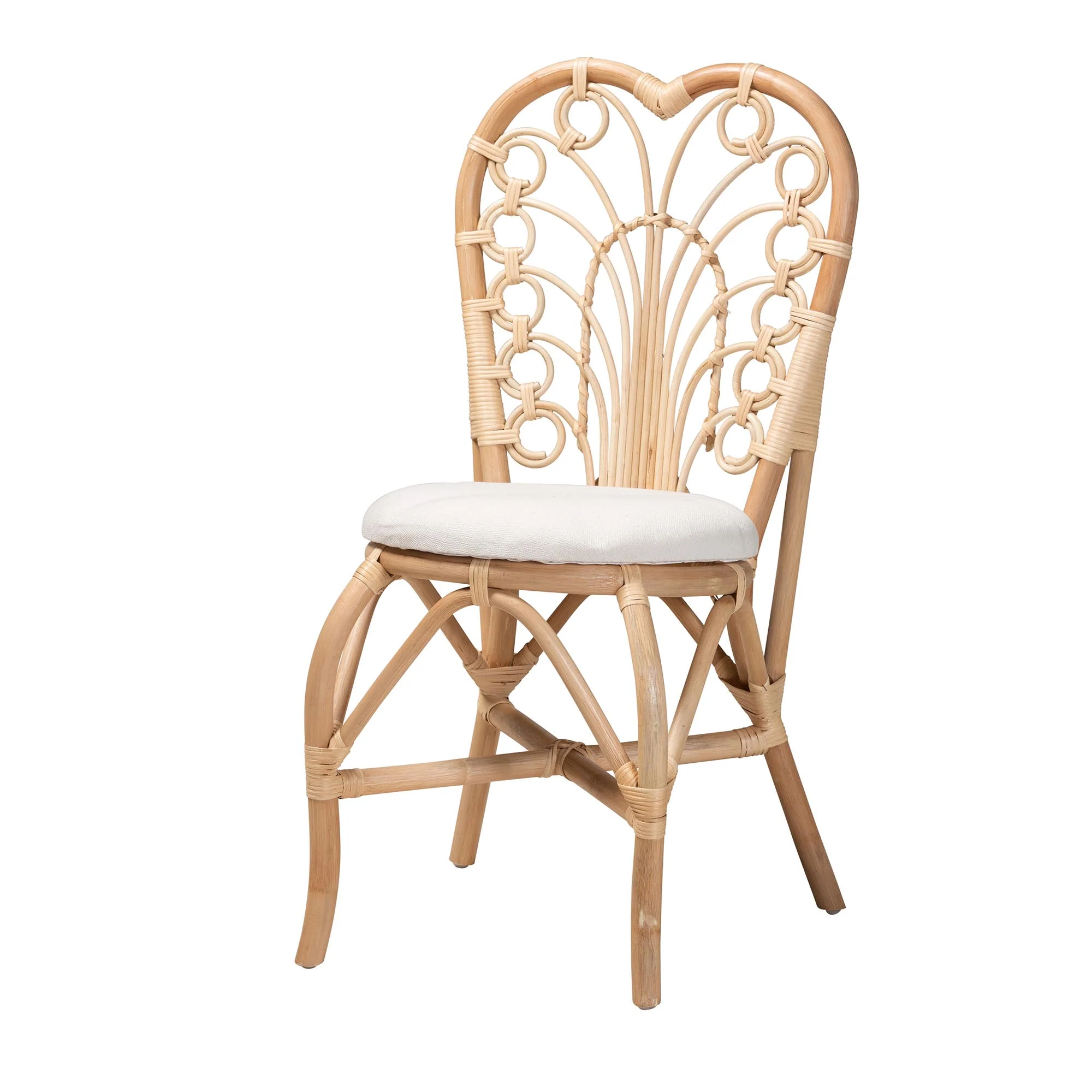 Baxton Studio bali & pari Jerica Modern Bohemian Natural Brown Rattan Dining Chair - Image 4