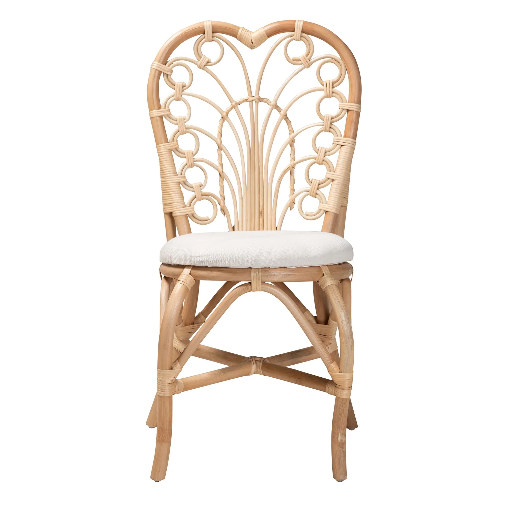 Baxton Studio bali & pari Jerica Modern Bohemian Natural Brown Rattan Dining Chair - Image 5