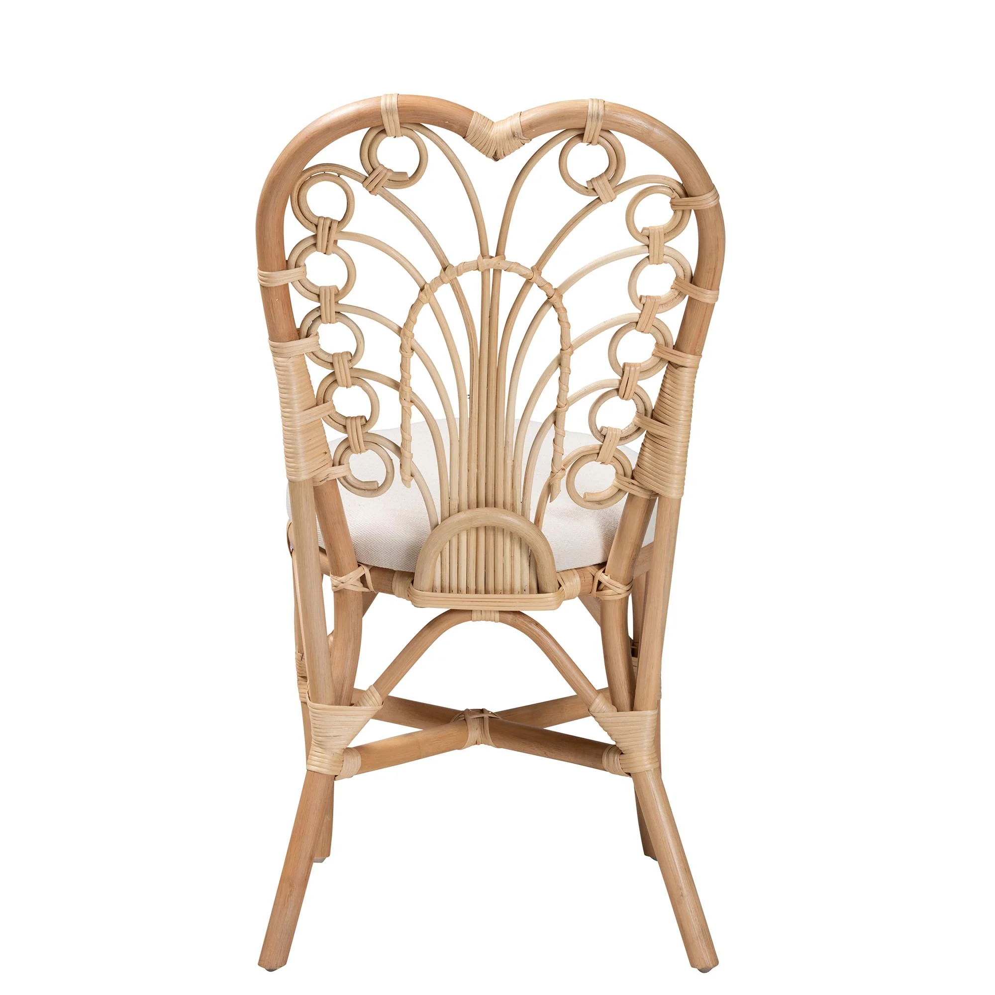 Baxton Studio bali & pari Jerica Modern Bohemian Natural Brown Rattan Dining Chair - Image 7
