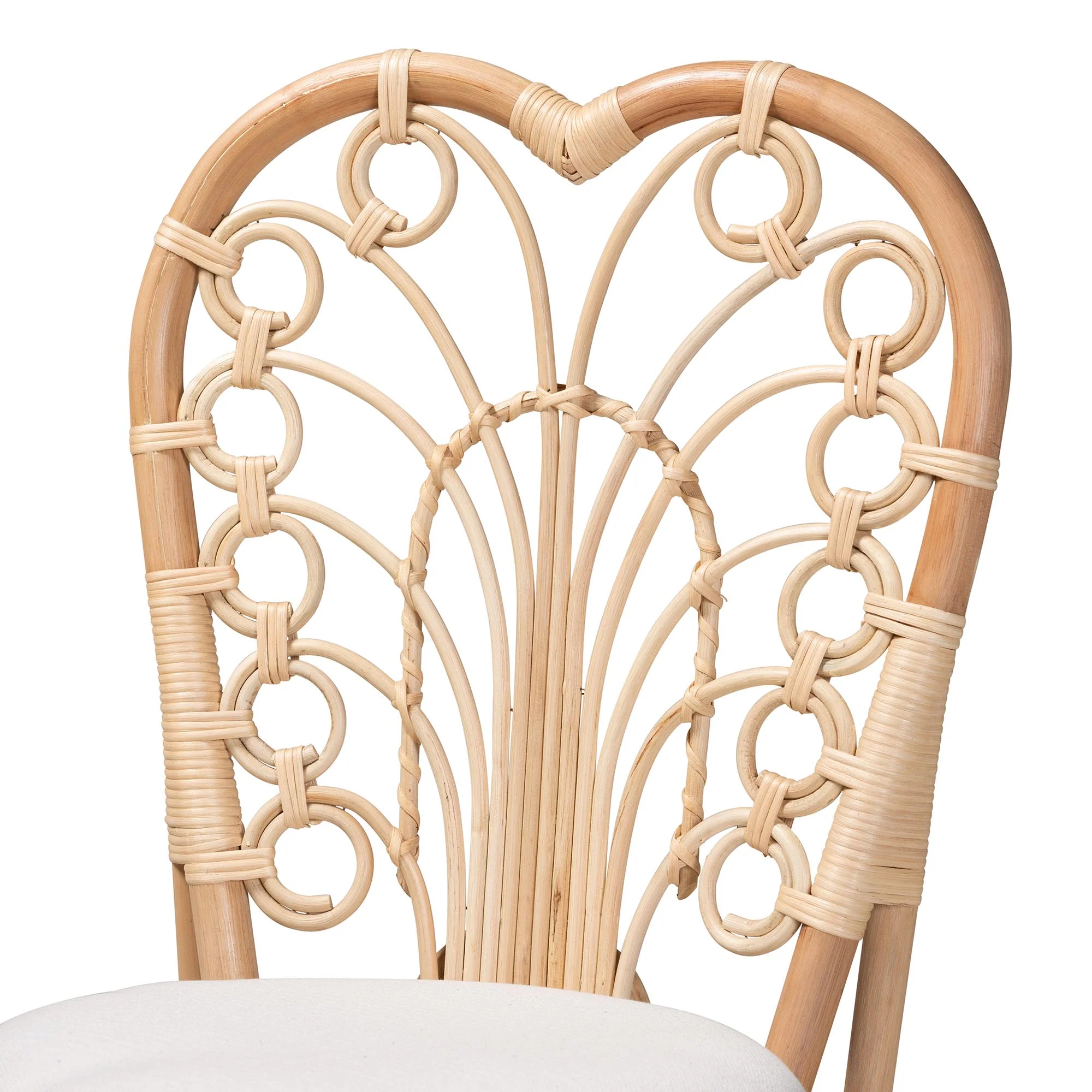 Baxton Studio bali & pari Jerica Modern Bohemian Natural Brown Rattan Dining Chair - Image 8