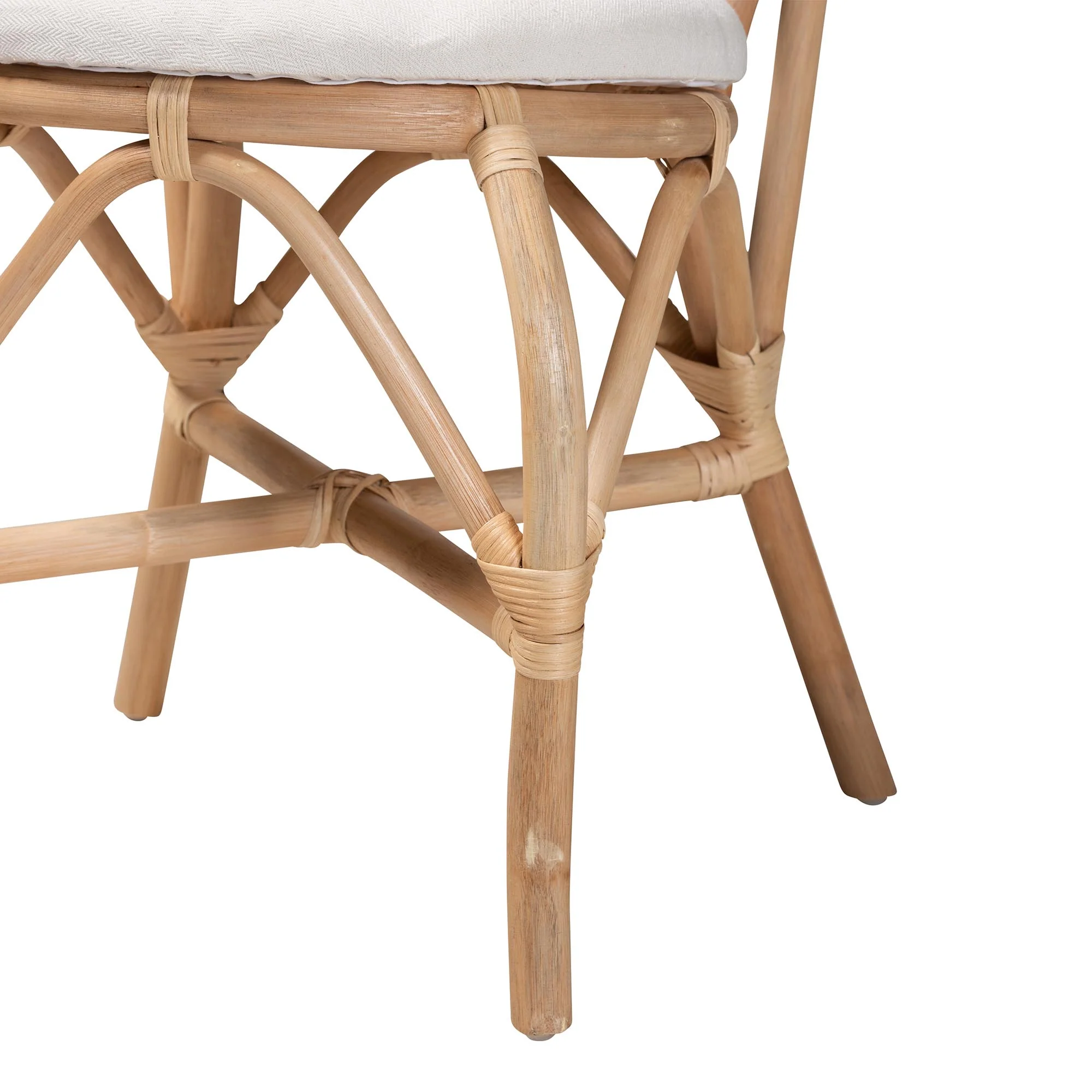 Baxton Studio bali & pari Jerica Modern Bohemian Natural Brown Rattan Dining Chair - Image 9