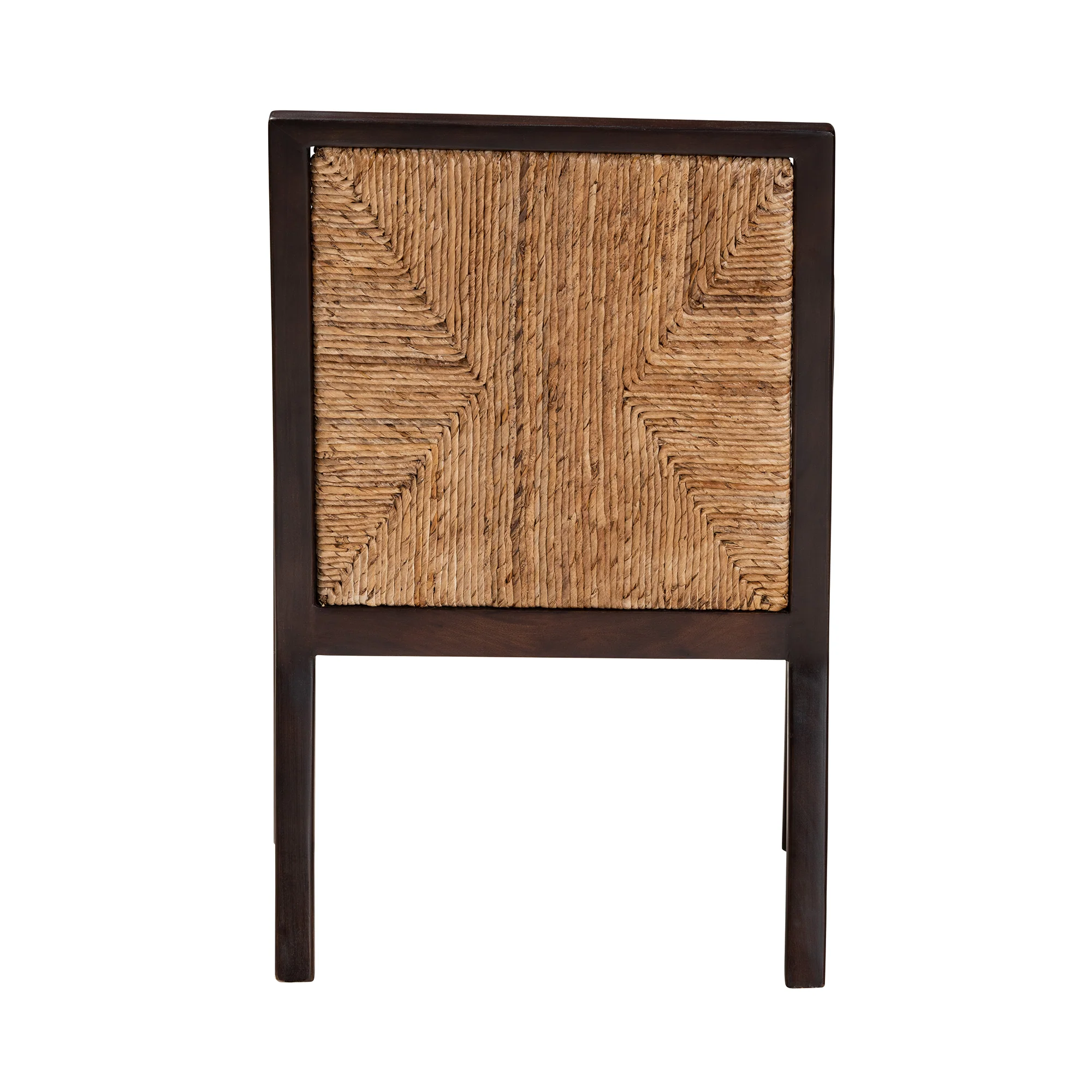 Baxton Studio bali & pari Joana Modern Bohemian Dark Brown Mahogany Wood and Natural Seagrass Dining Arm Chair - Image 5