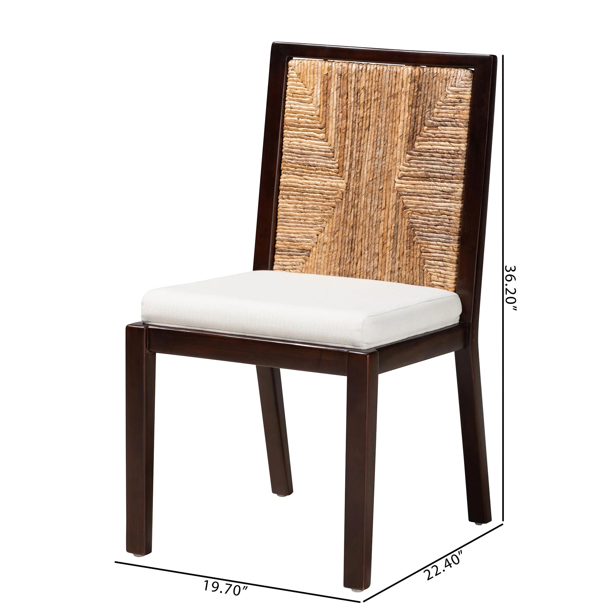 Baxton Studio bali & pari Joana Modern Bohemian Dark Brown Mahogany Wood and Natural Seagrass Dining Side Chair - Image 10