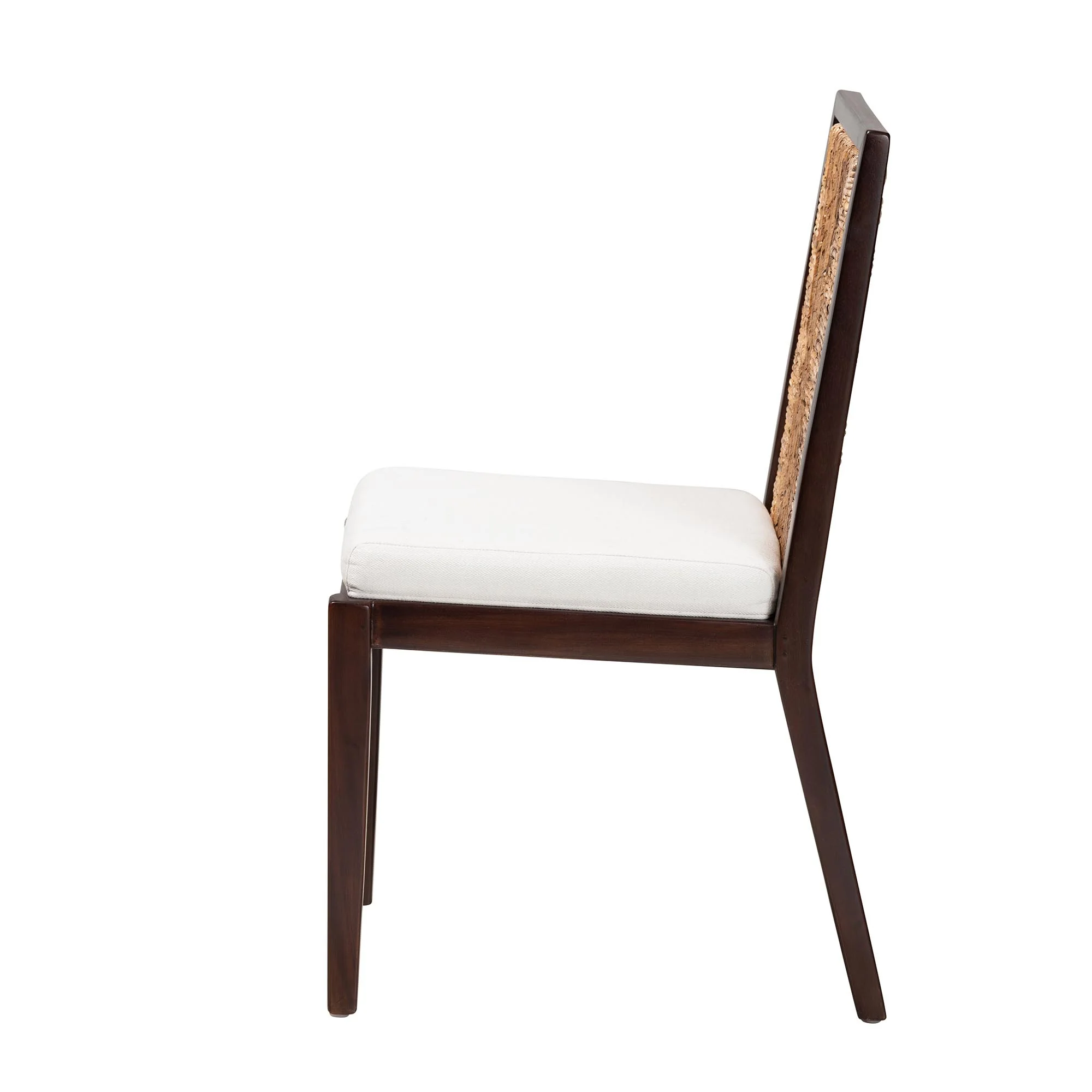 Baxton Studio bali & pari Joana Modern Bohemian Dark Brown Mahogany Wood and Natural Seagrass Dining Side Chair - Image 4