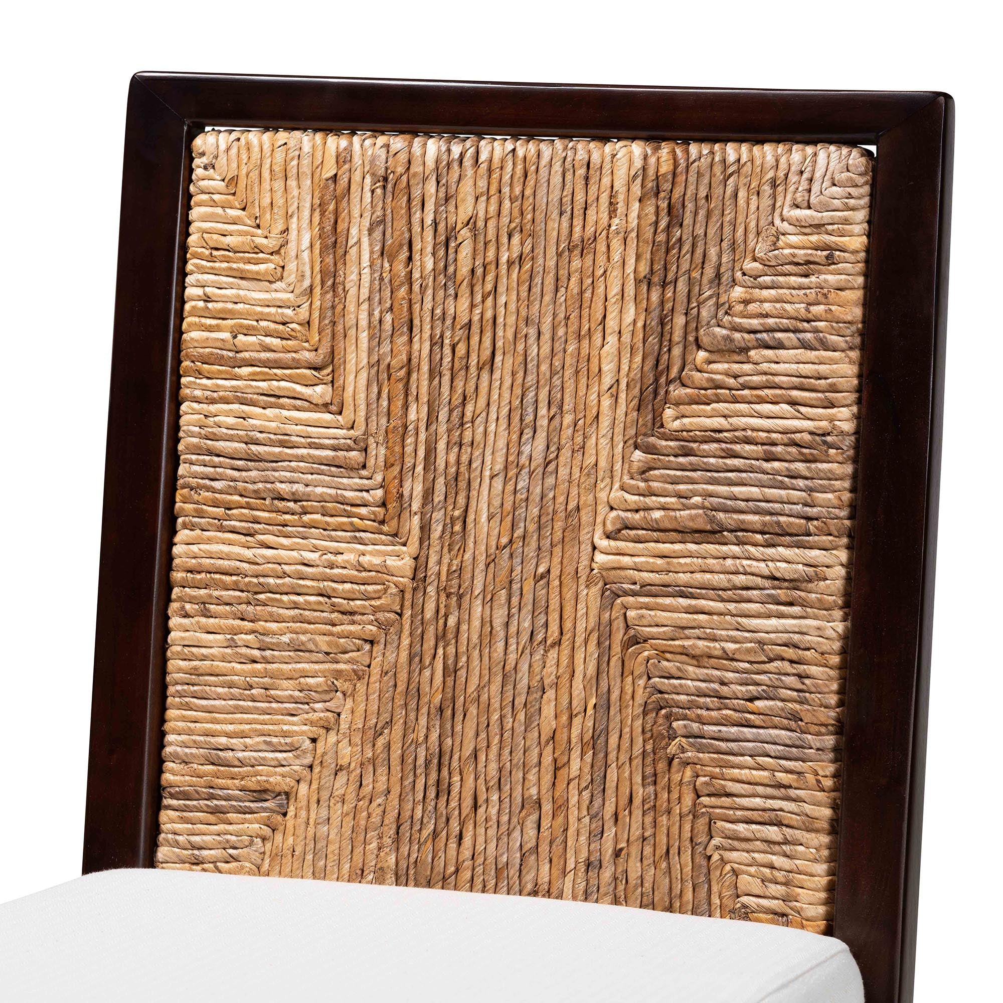 Baxton Studio bali & pari Joana Modern Bohemian Dark Brown Mahogany Wood and Natural Seagrass Dining Side Chair - Image 6