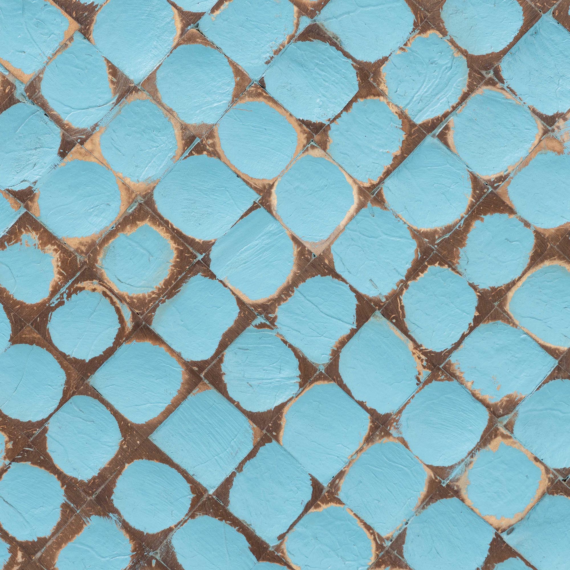 Baxton Studio bali & pari Juliette Bohemian Sky Blue Coconut Shell and Acacia Wood End Table - Image 4