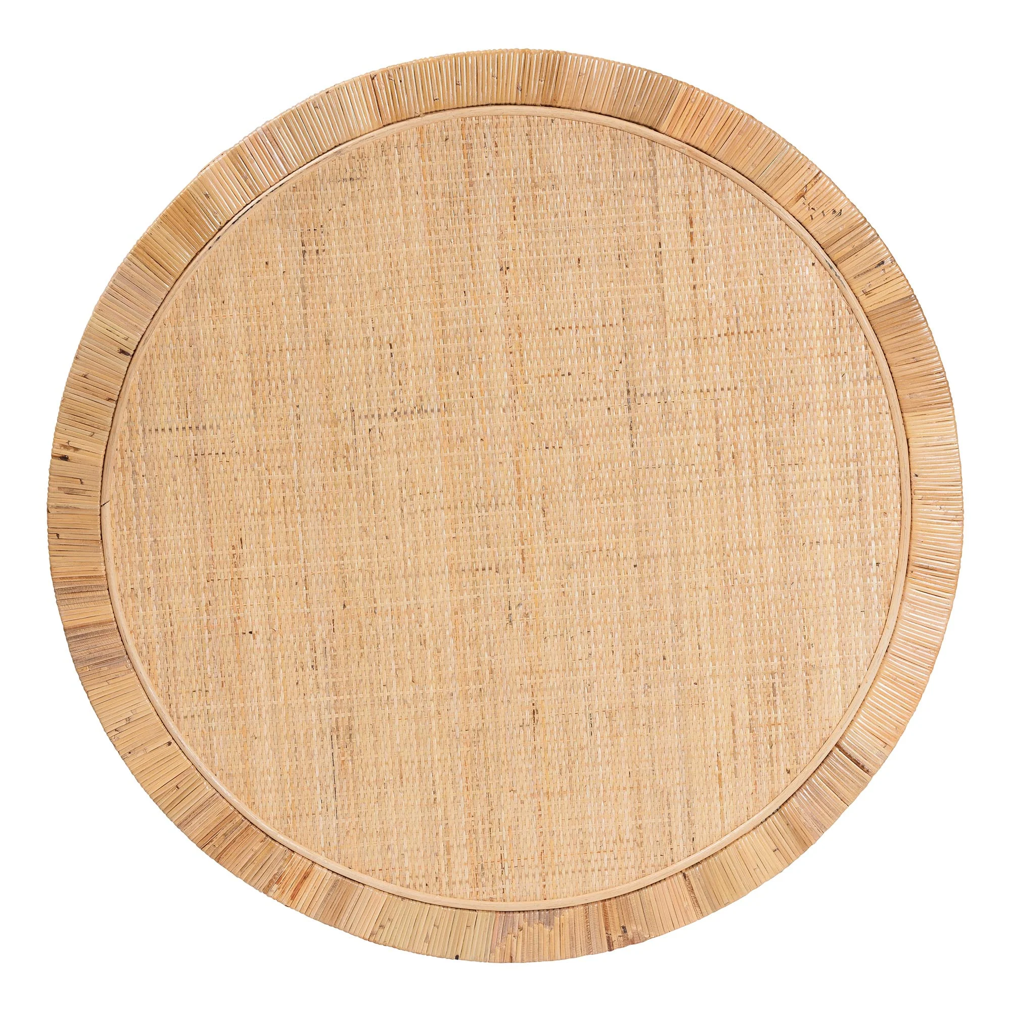 Baxton Studio bali & pari Kalimantan Bohemian Light Honey Rattan and Mahogany Wood Coffee Table - Image 5