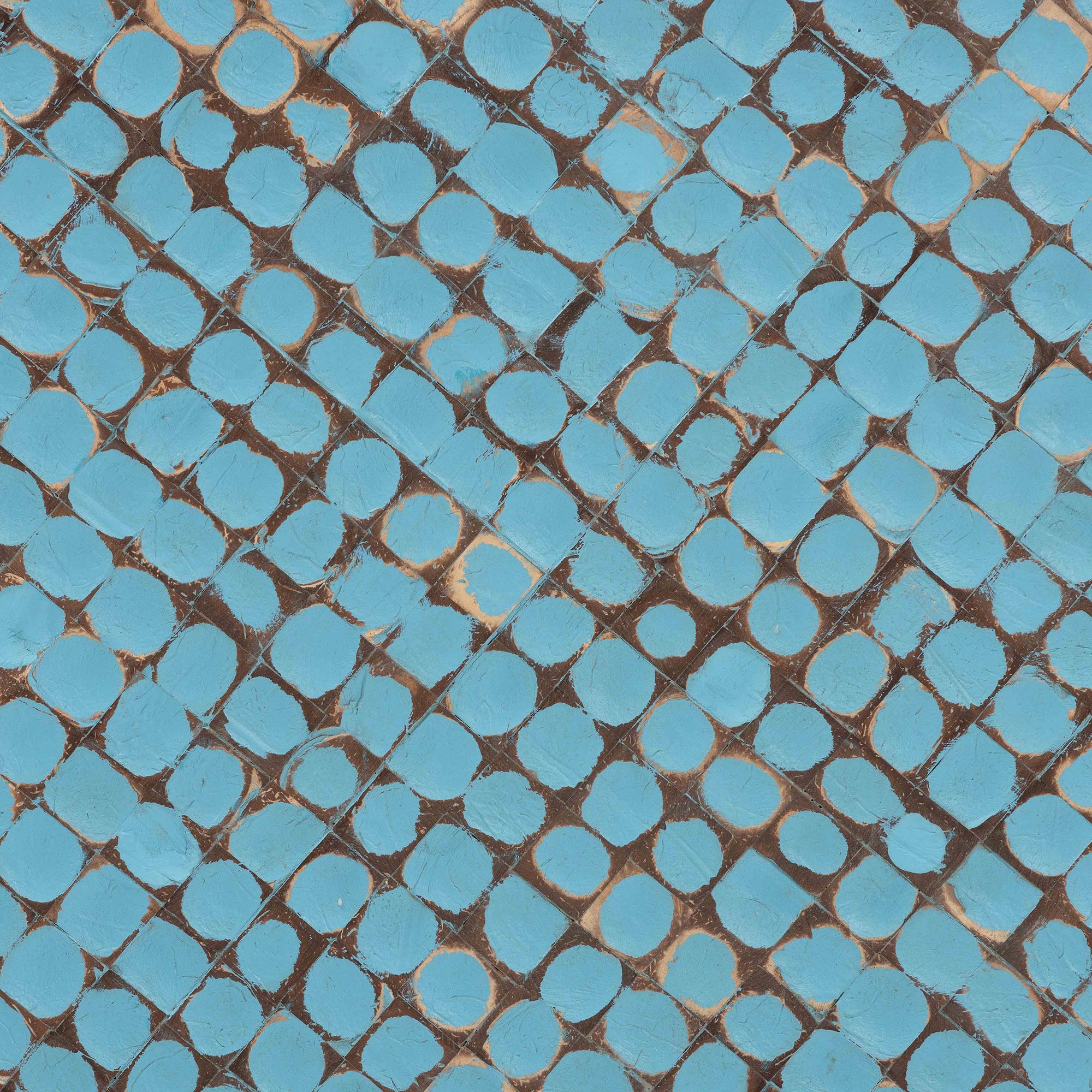Baxton Studio bali & pari Kaloni Bohemian Sky Blue Coconut Shell and Acacia Wood Coffee Table - Image 6