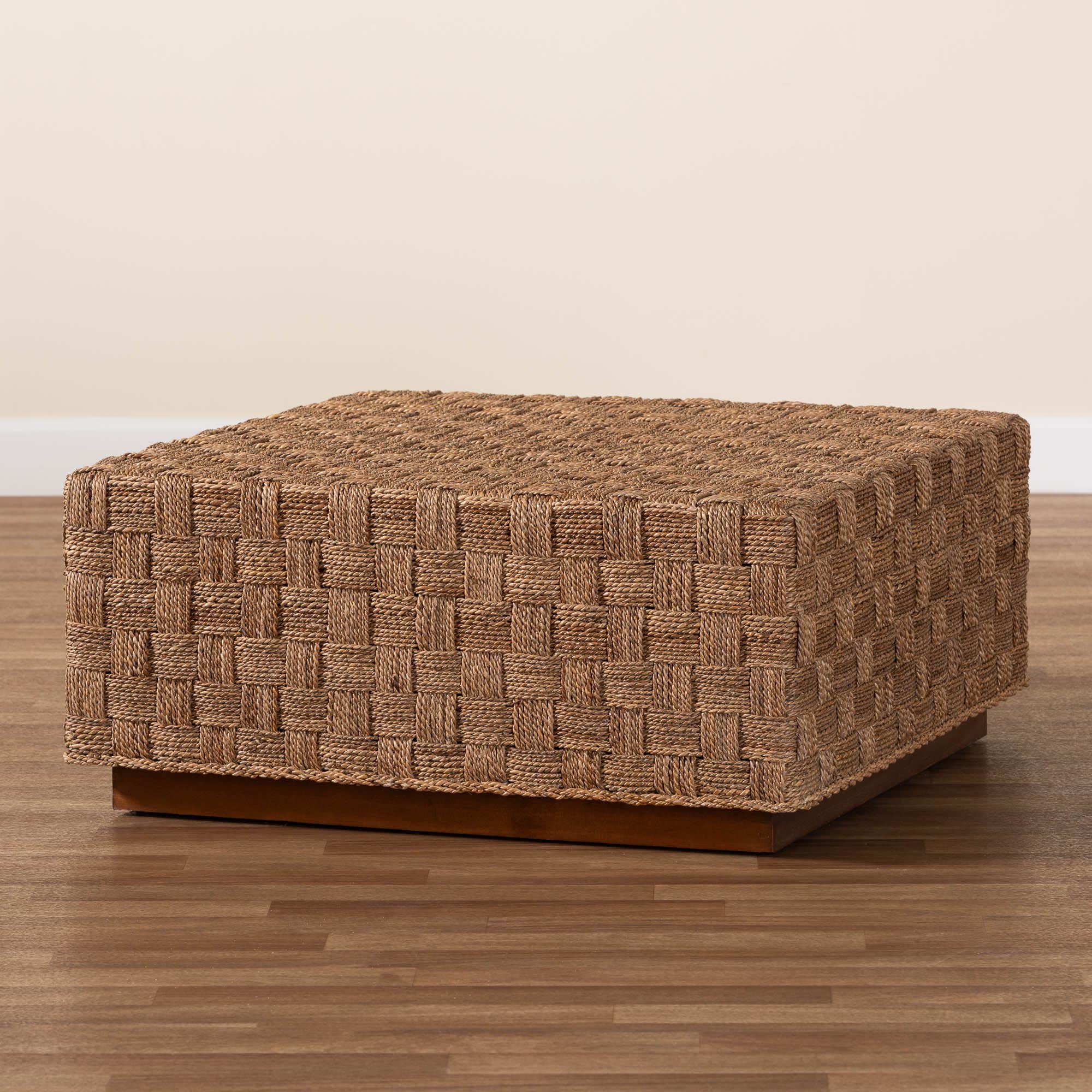 Baxton Studio bali & pari Karina Bohemian Natural Seagrass Coffee Table - Image 2