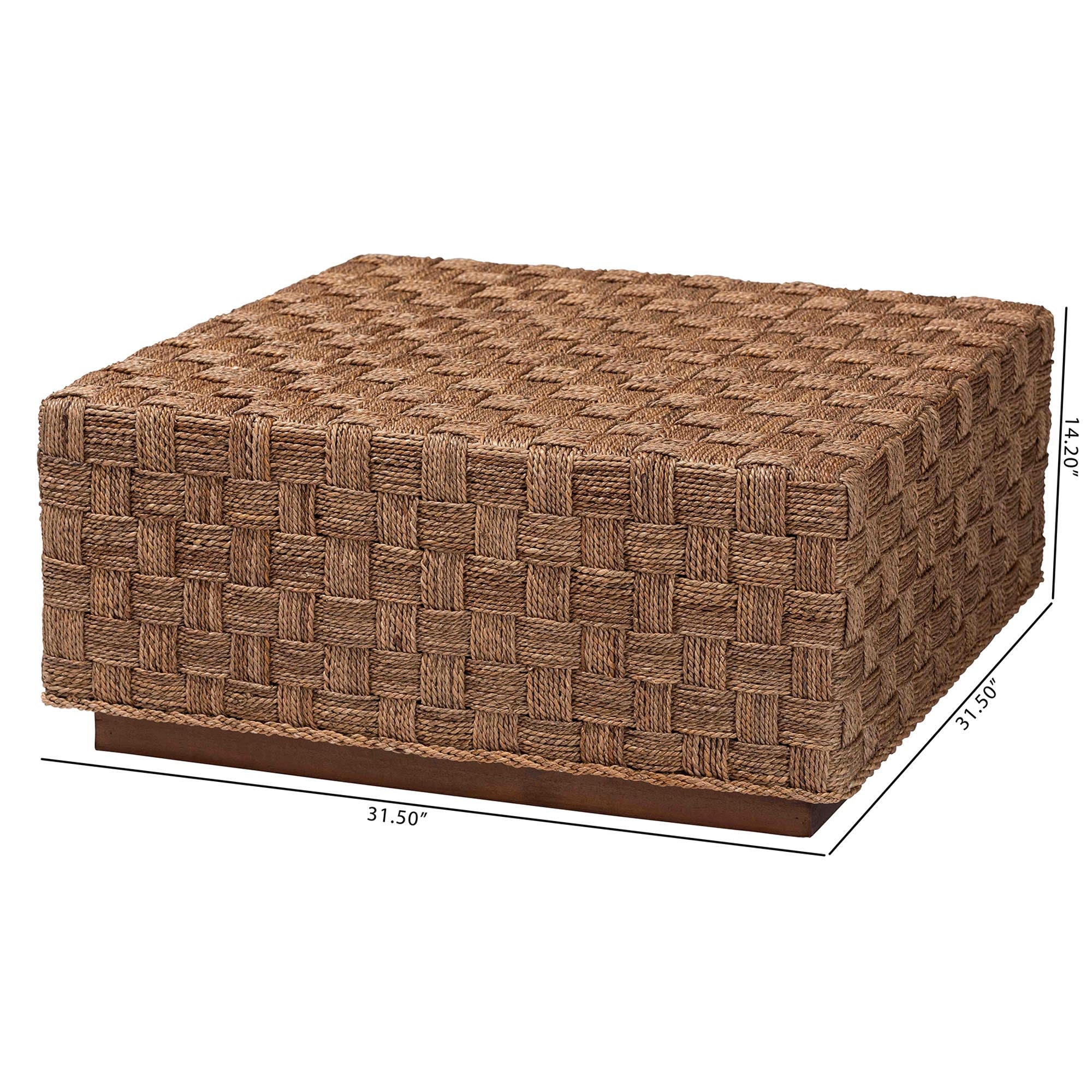 Baxton Studio bali & pari Karina Bohemian Natural Seagrass Coffee Table - Image 3