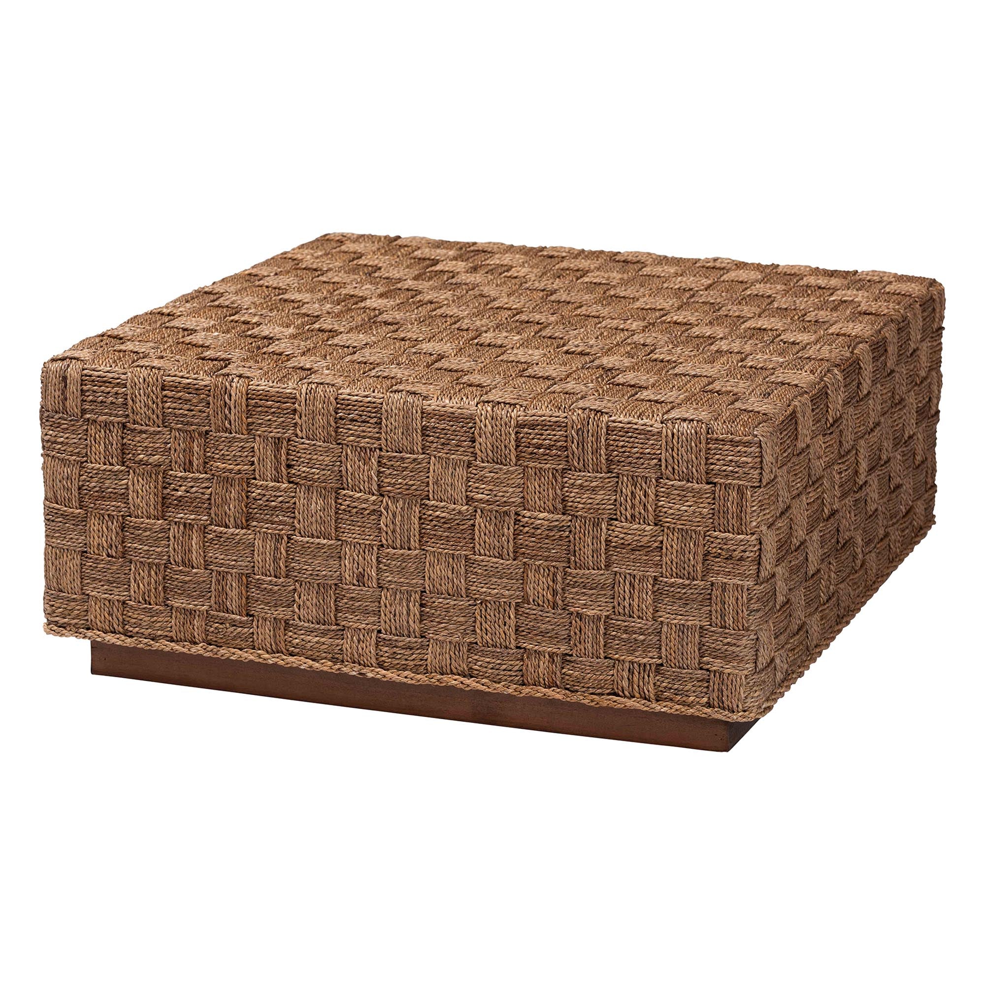 Baxton Studio bali & pari Karina Bohemian Natural Seagrass Coffee Table - Image 4