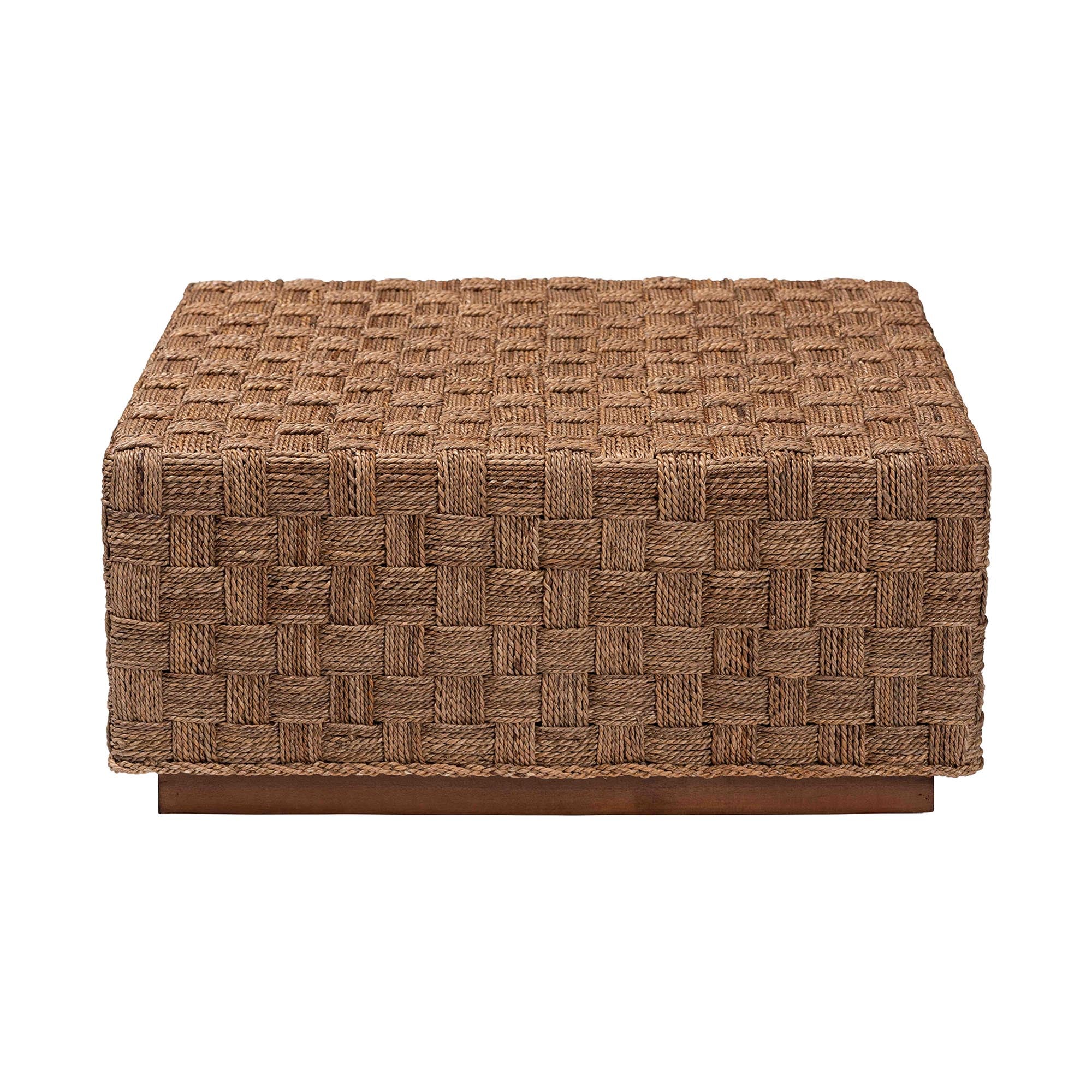 Baxton Studio bali & pari Karina Bohemian Natural Seagrass Coffee Table - Image 5