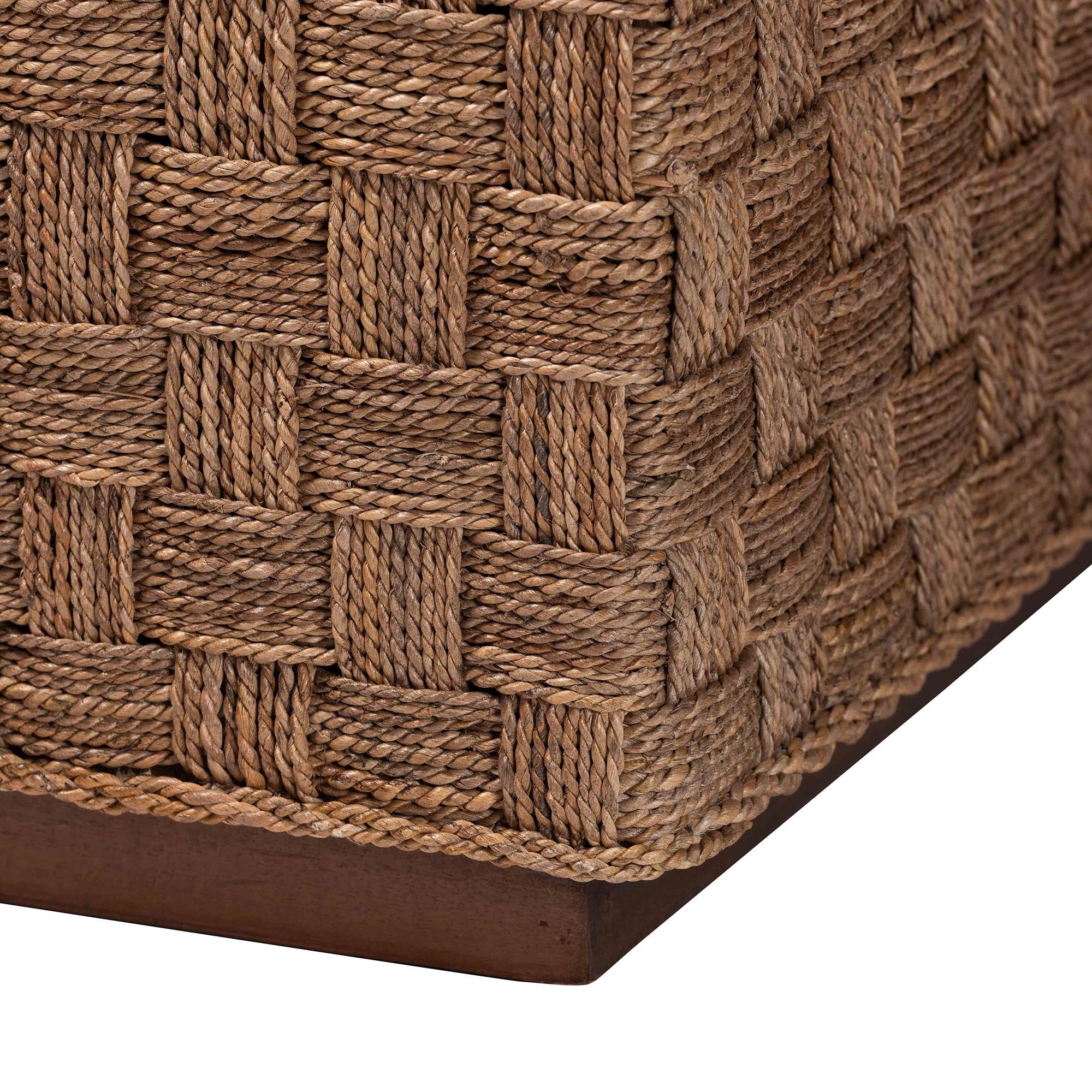 Baxton Studio bali & pari Karina Bohemian Natural Seagrass Coffee Table - Image 8