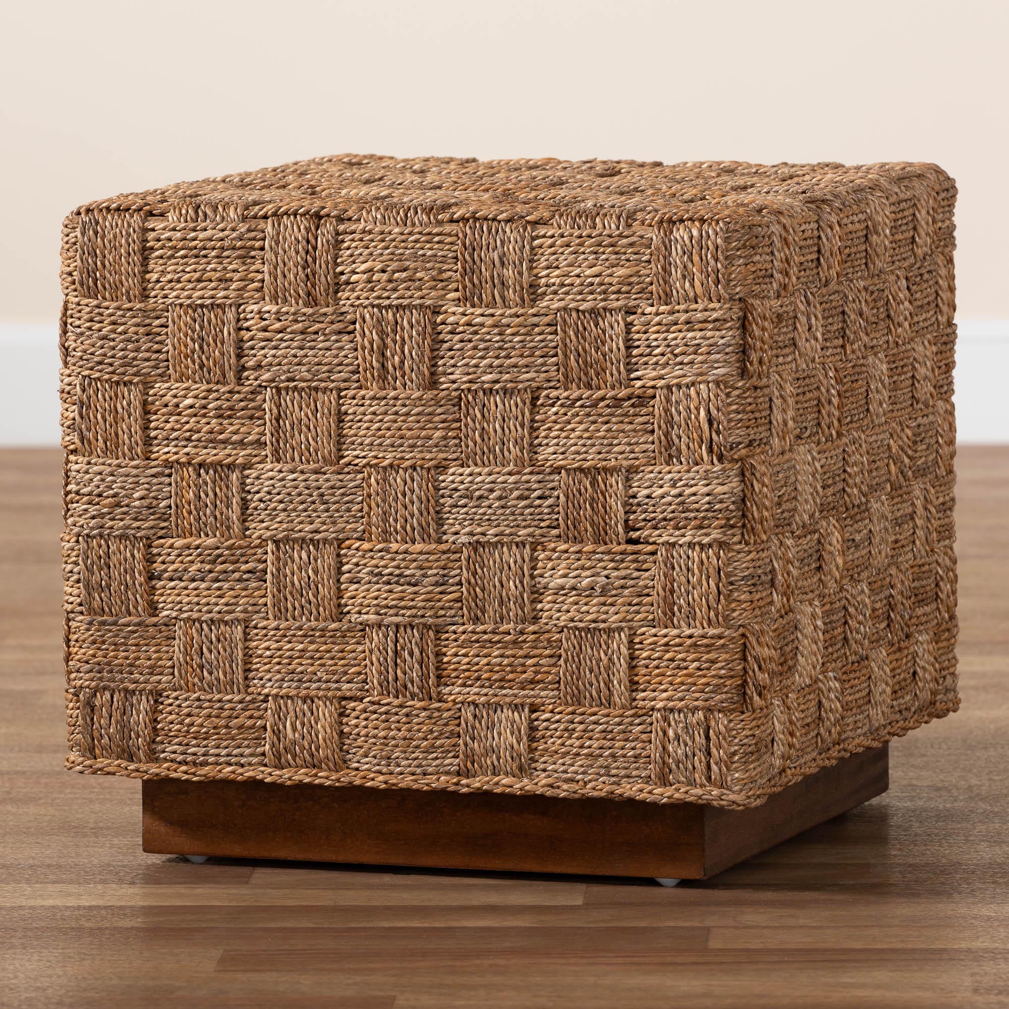 Baxton Studio bali & pari Karina Bohemian Natural Seagrass End Table - Image 2