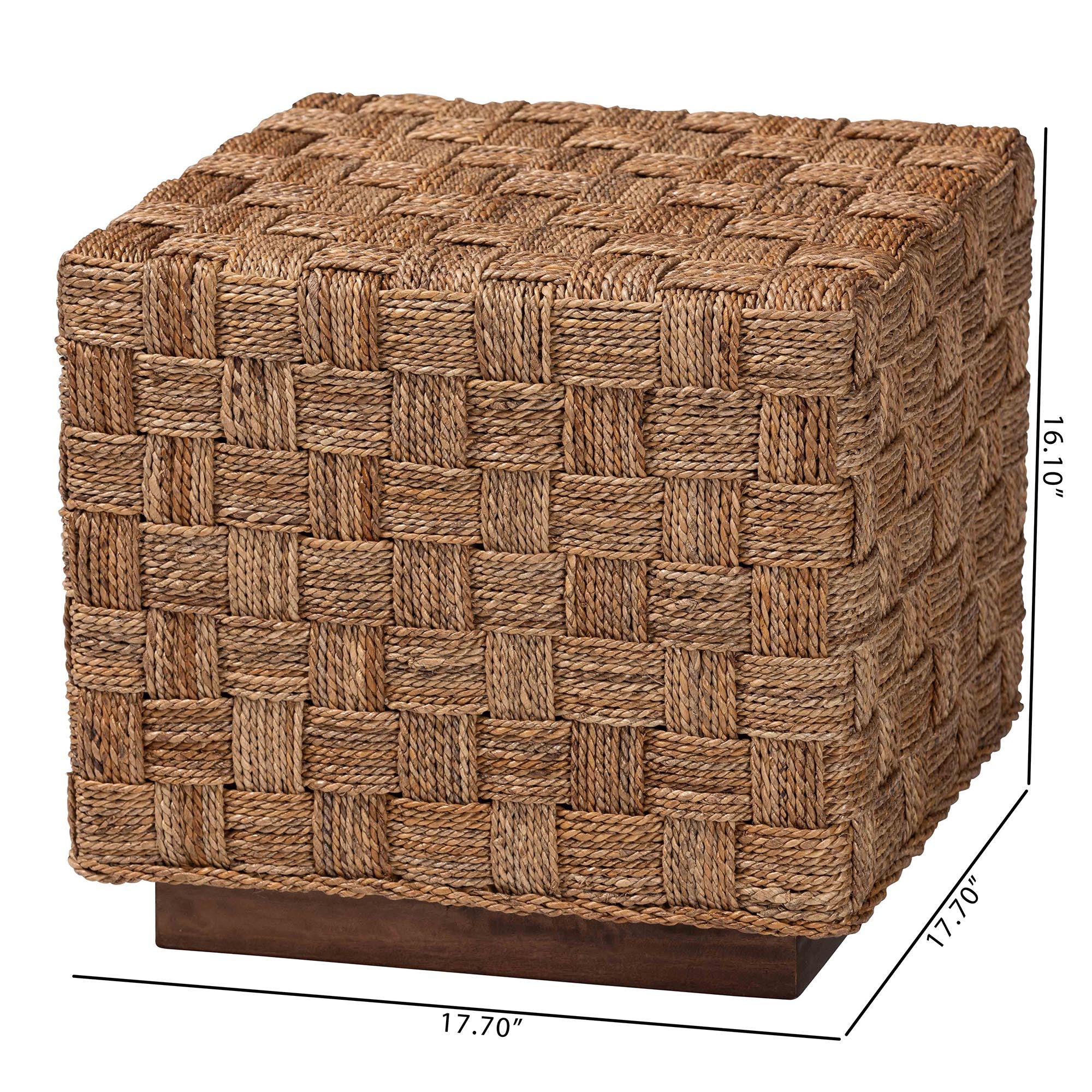 Baxton Studio bali & pari Karina Bohemian Natural Seagrass End Table - Image 3