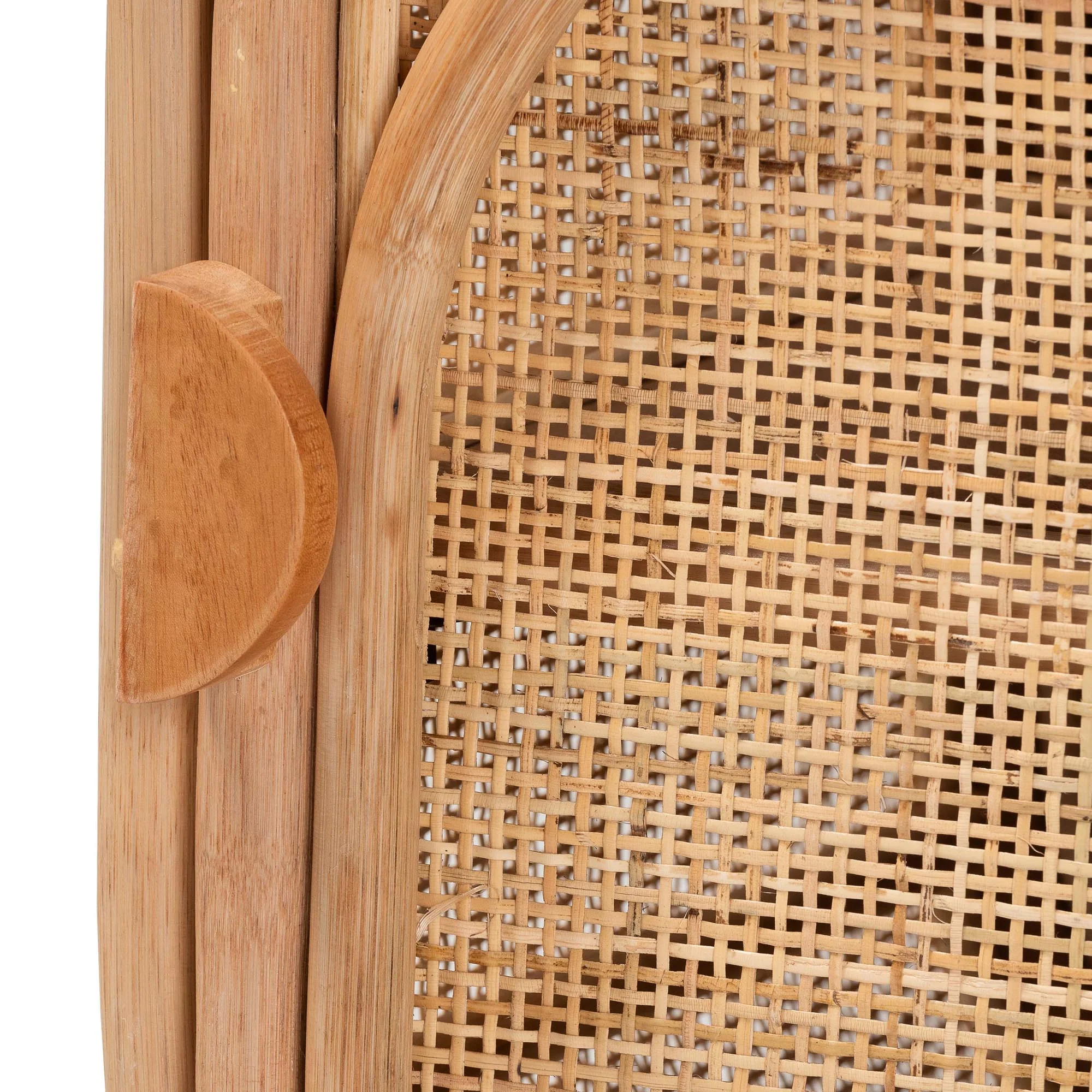 Baxton Studio bali & pari Keita Bohemian Natural Rattan and Mahogany Wood Nightstand - Image 8