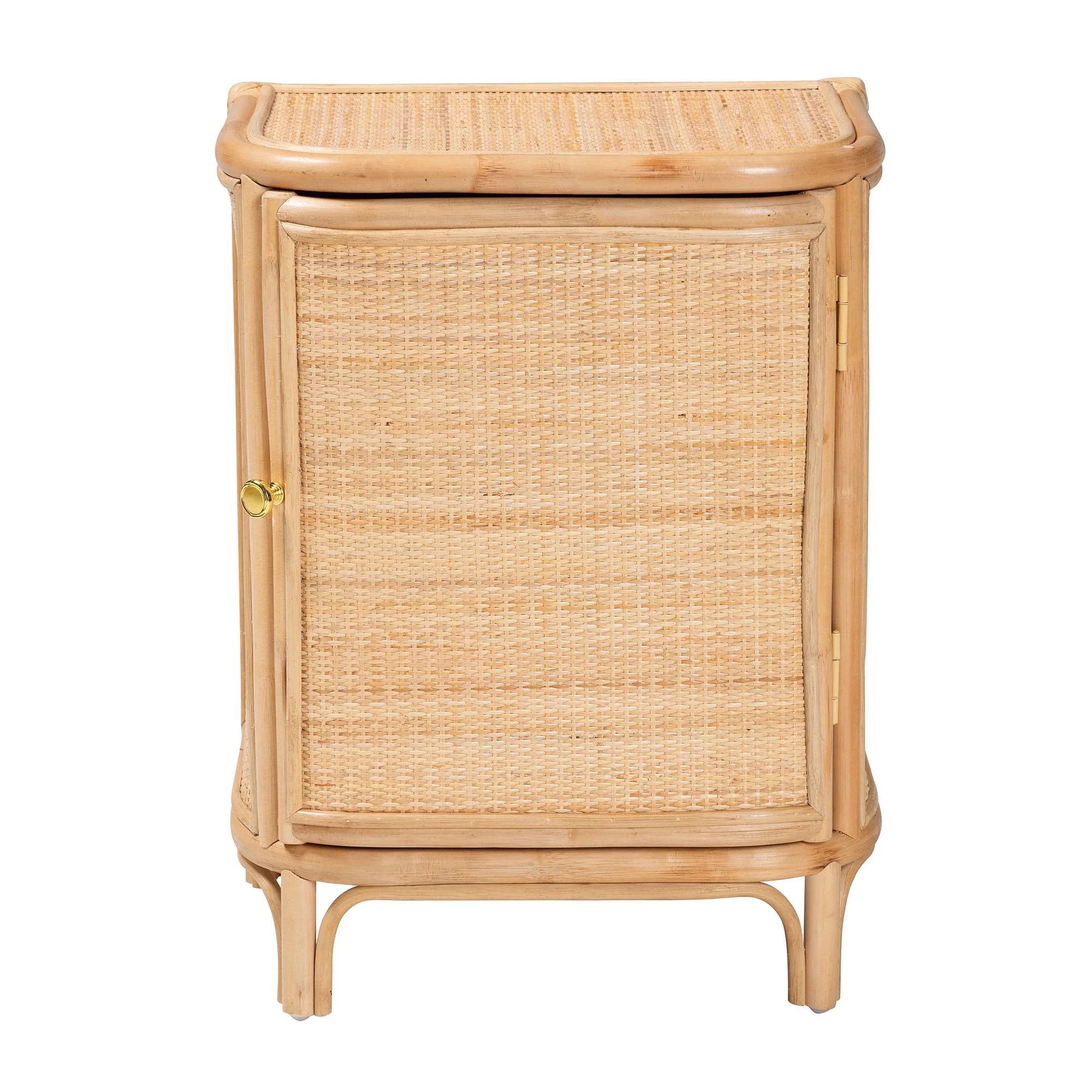 Baxton Studio bali & pari Kiara Bohemian Natural Rattan Nightstand - Image 6