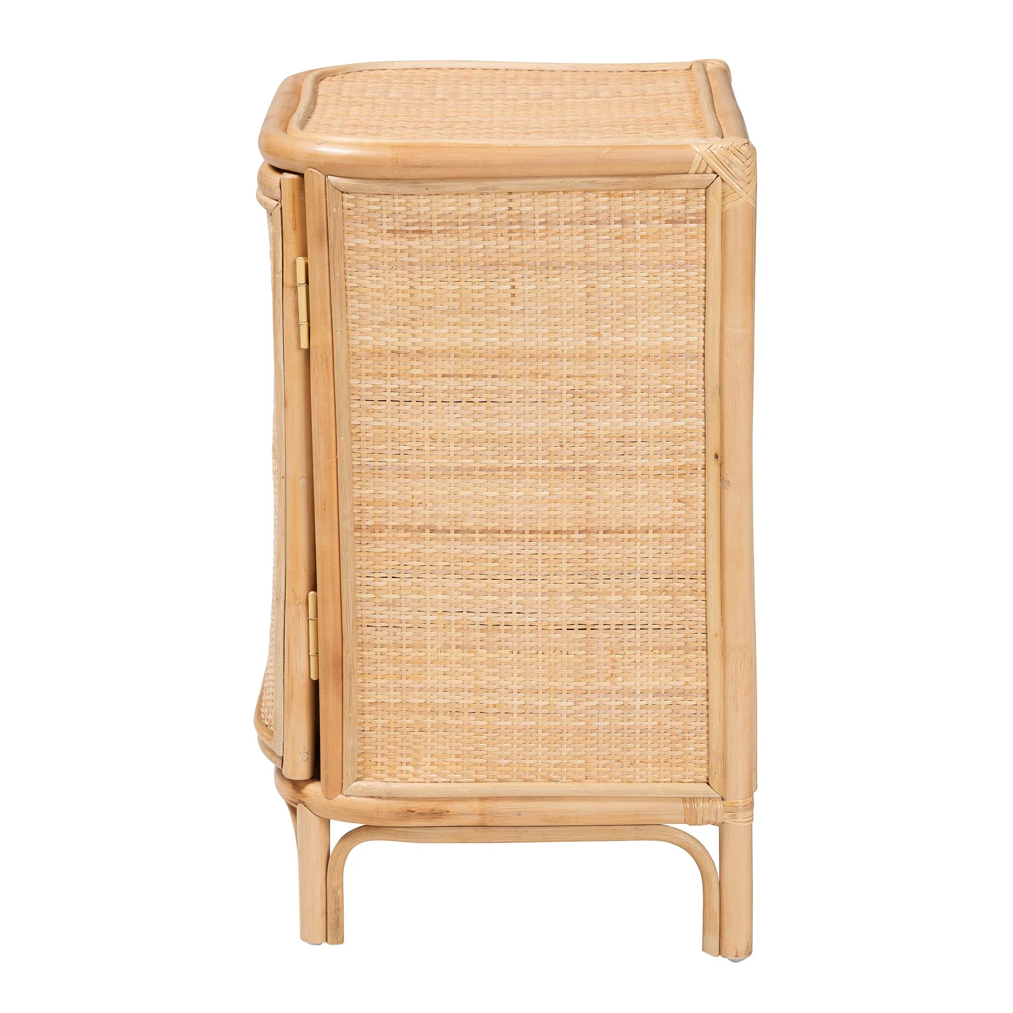 Baxton Studio bali & pari Kiara Bohemian Natural Rattan Nightstand - Image 7