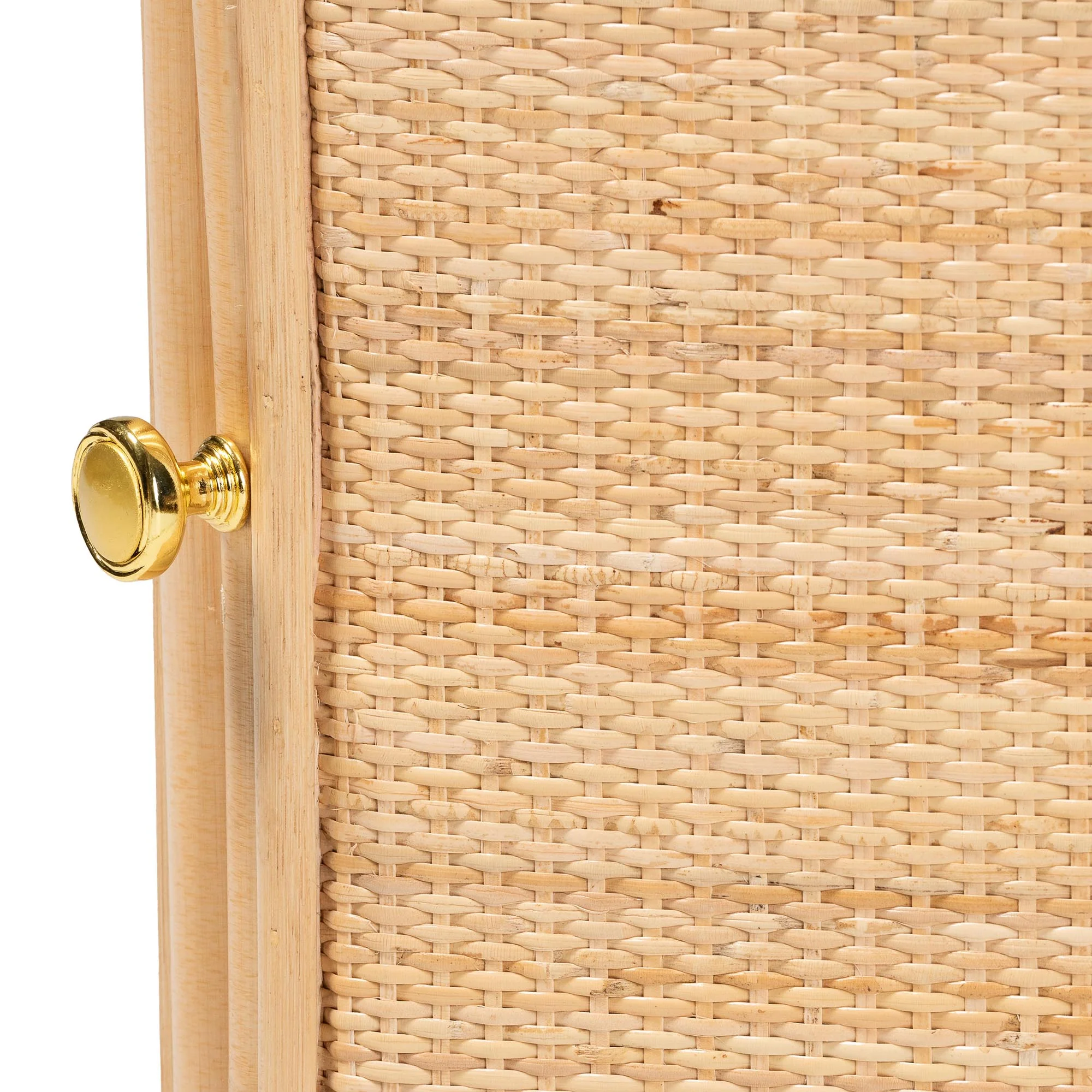 Baxton Studio bali & pari Kiara Bohemian Natural Rattan Nightstand - Image 8