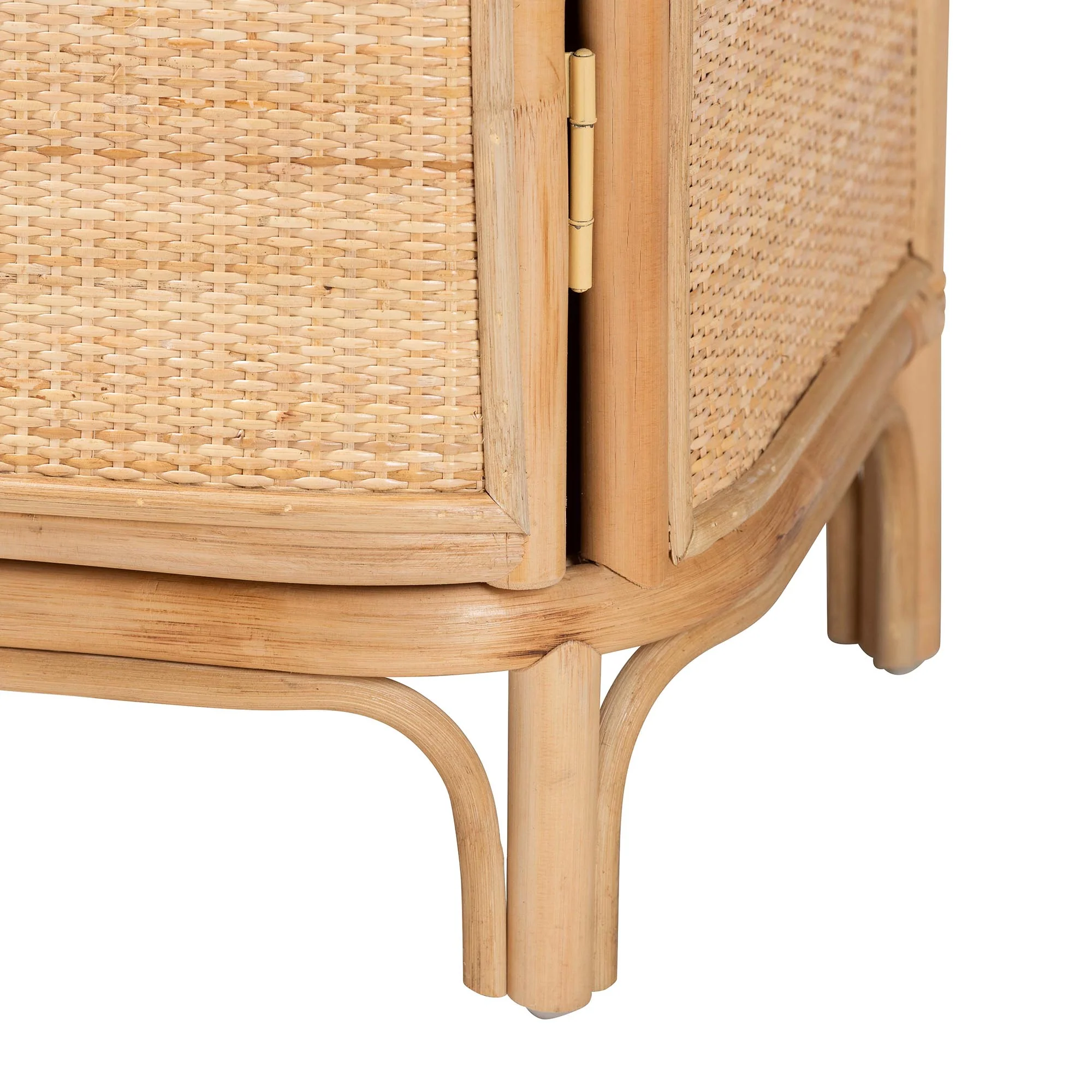 Baxton Studio bali & pari Kiara Bohemian Natural Rattan Nightstand - Image 9