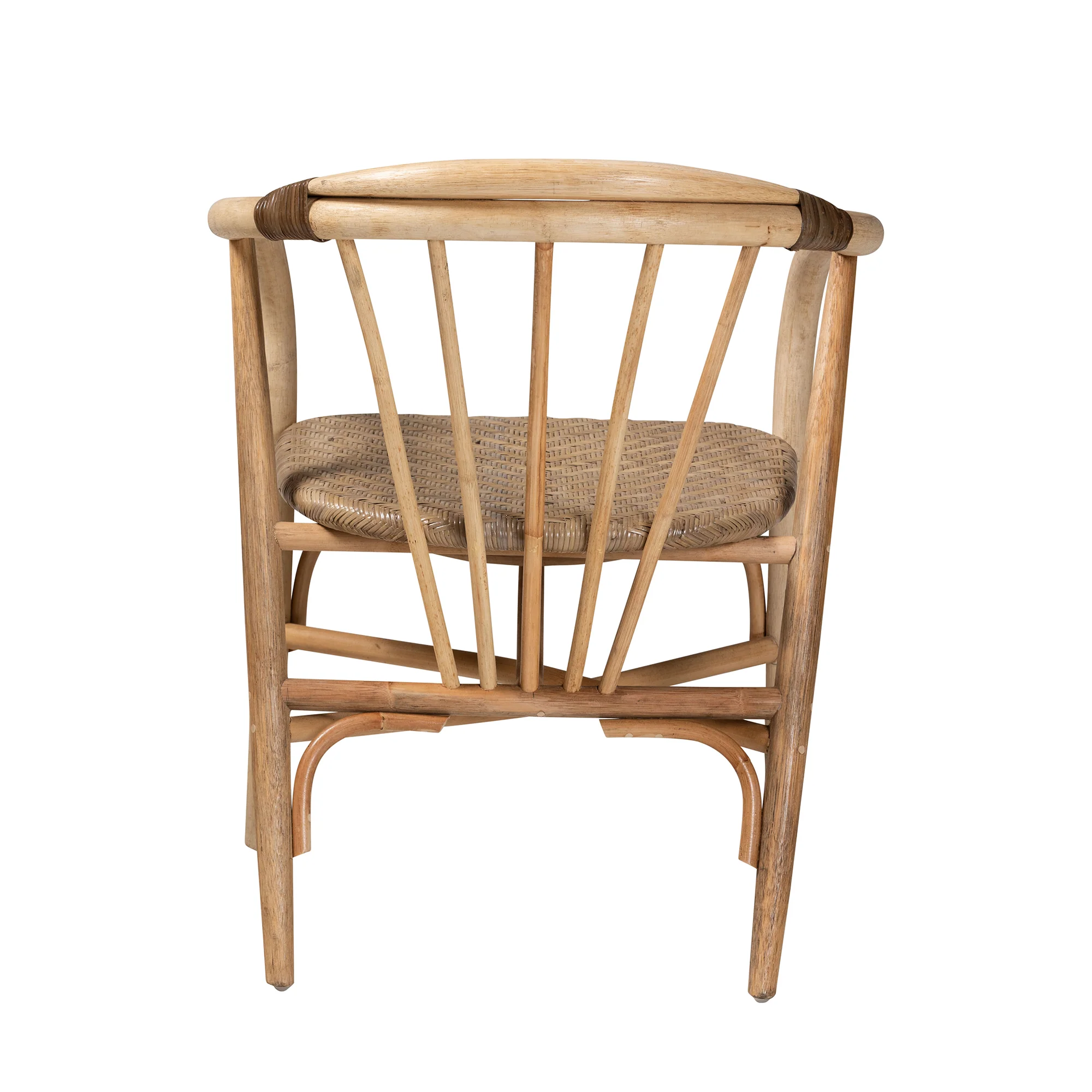 Baxton Studio bali & pari Kyoto Modern Bohemian Natural Brown Rattan Dining Chair - Image 7